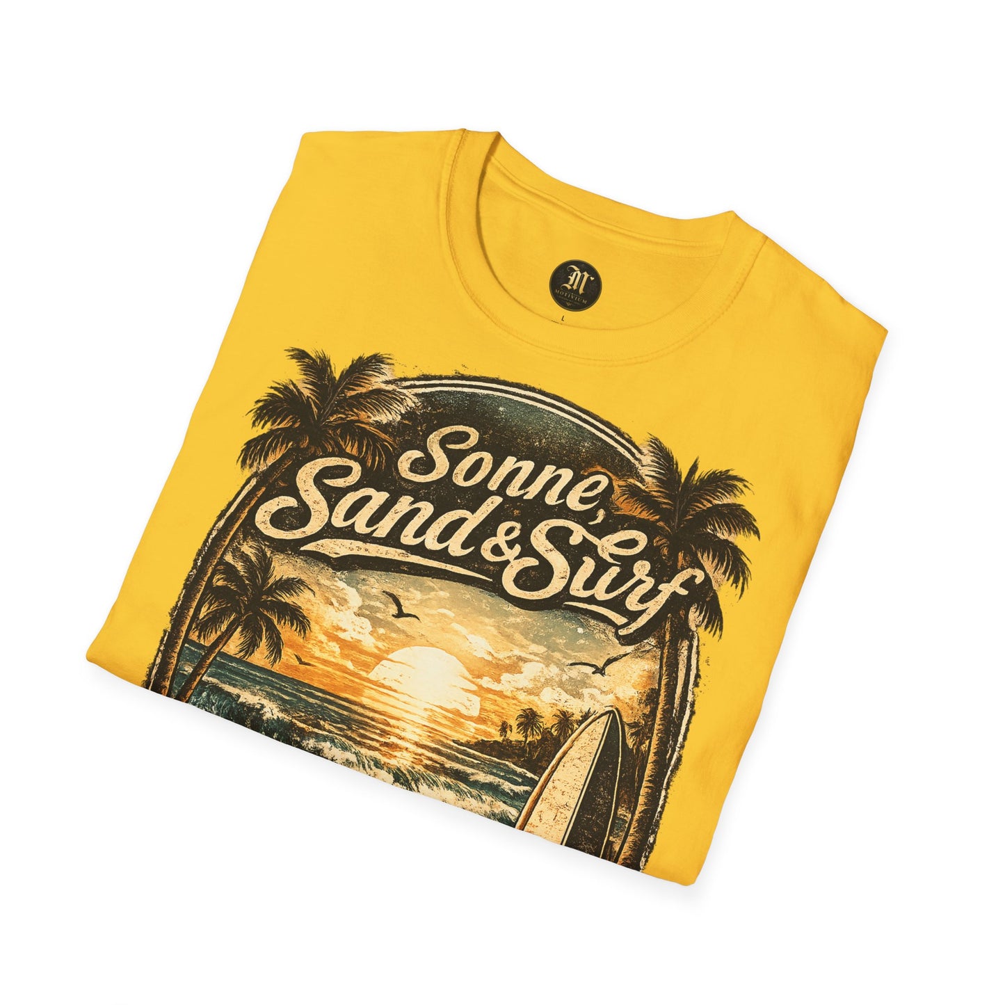 🌴 Sonne, Sand & Surf T-Shirt – Lebe Frei | Vintage Beach Lifestyle Design
