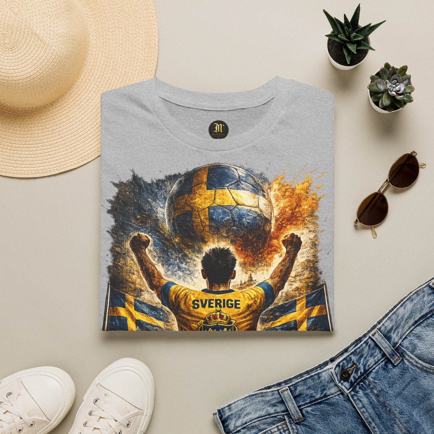 Schweden Fußball Fan T-Shirt – Schweden Flagge Supporter Design | Fußball Fanartikel | Geschenk für Fußballfans