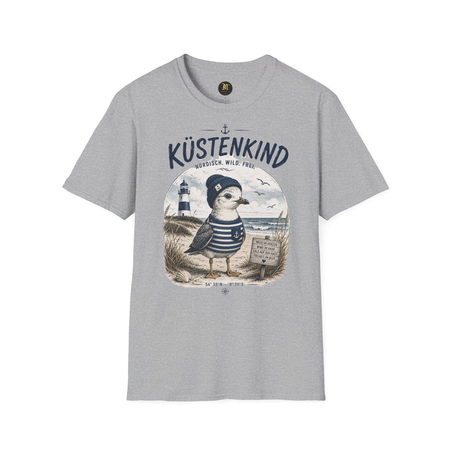 Küstenkind Möwe T-Shirt – Nordisch. Wild. Frei. | Maritimes Küstendesign für Nordsee- & Ostseefans