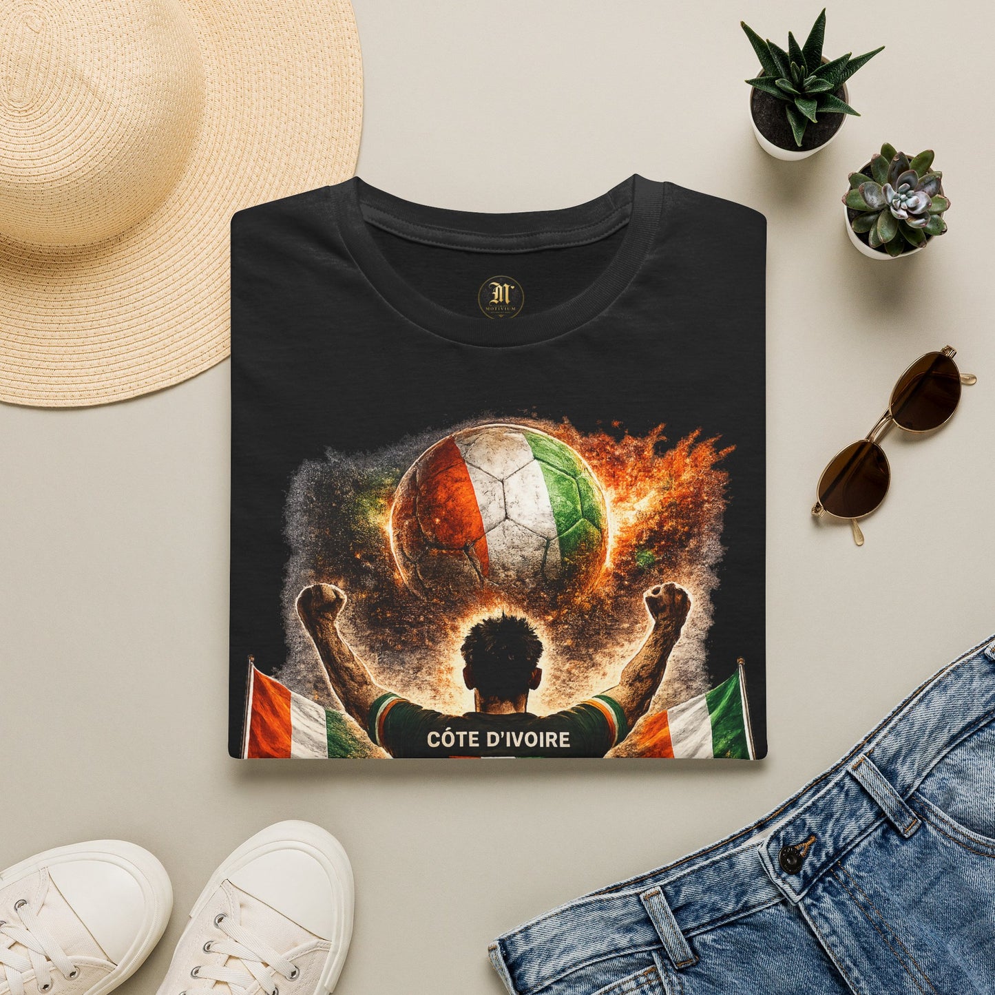 Elfenbeinküste Fußball Fan T-Shirt – Côte d'Ivoire Flagge Supporter Design | Fußball Fanartikel | Geschenk für Fußballfans