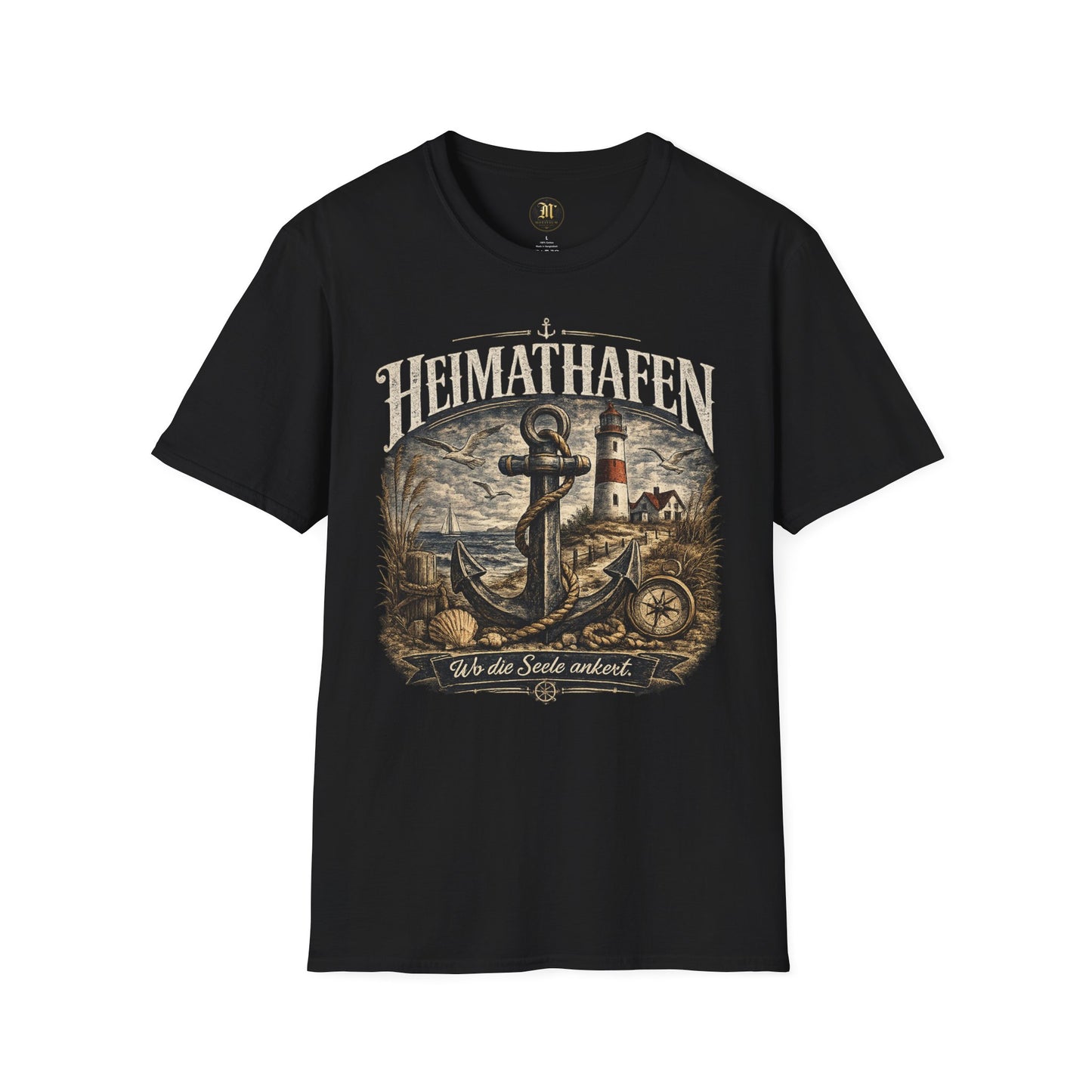 Heimathafen T-Shirt – Vintage Küsten Design | Wo die Seele ankert | Maritimes Nordsee Shirt