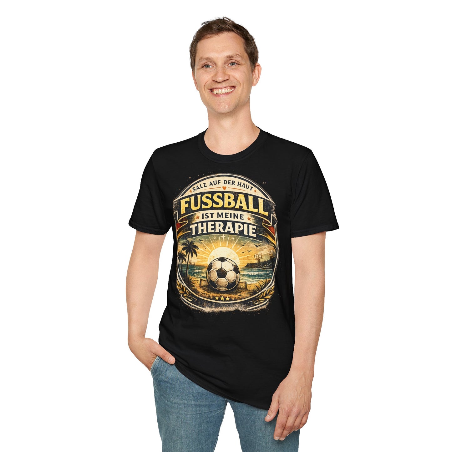Fußball ist meine Therapie Shirt | Vintage Fußball Sommer Beach Lifestyle T-Shirt