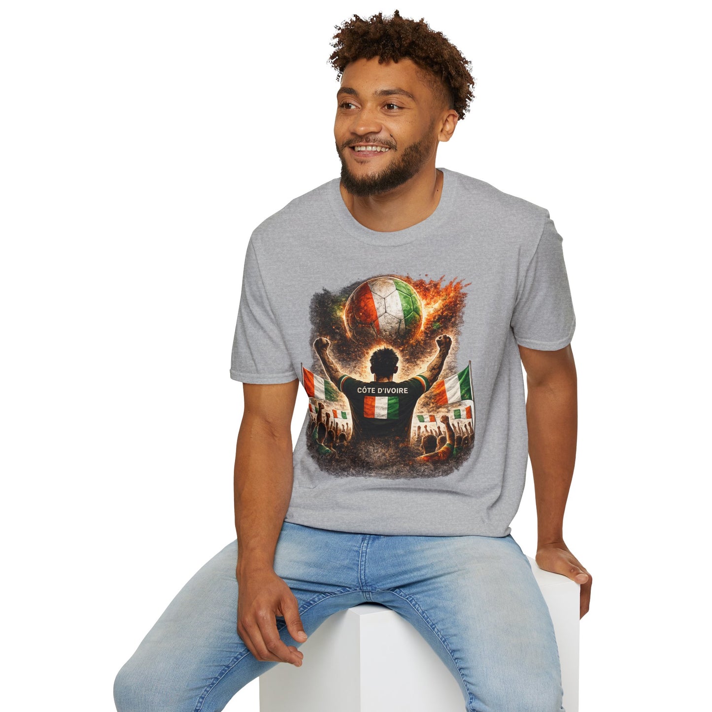Elfenbeinküste Fußball Fan T-Shirt – Côte d'Ivoire Flagge Supporter Design | Fußball Fanartikel | Geschenk für Fußballfans