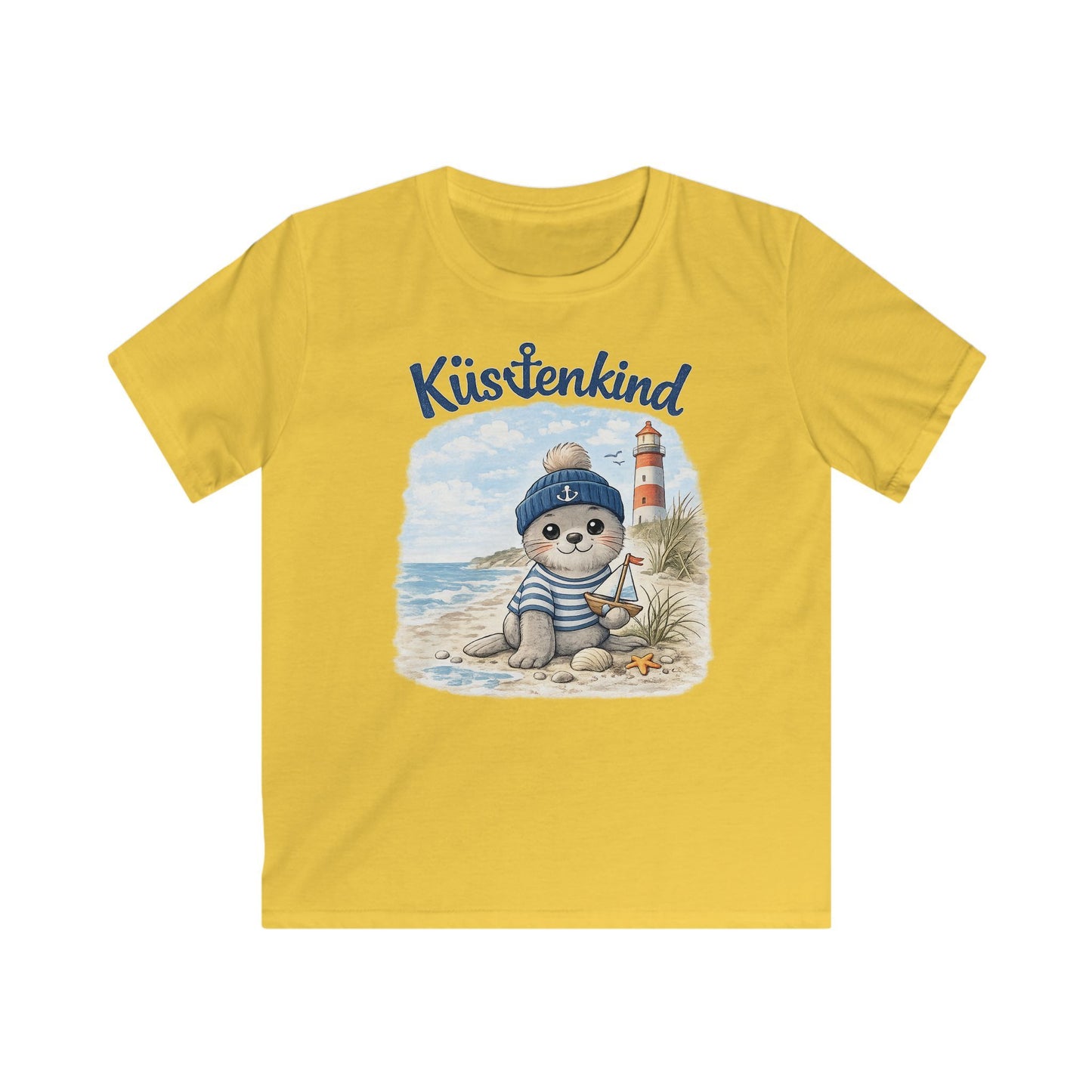 Küstenkind Kinder Shirt mit Robbe – Nordisch Wild Frei – Maritimes Kinder T-Shirt für Nordsee & Ostsee Fans