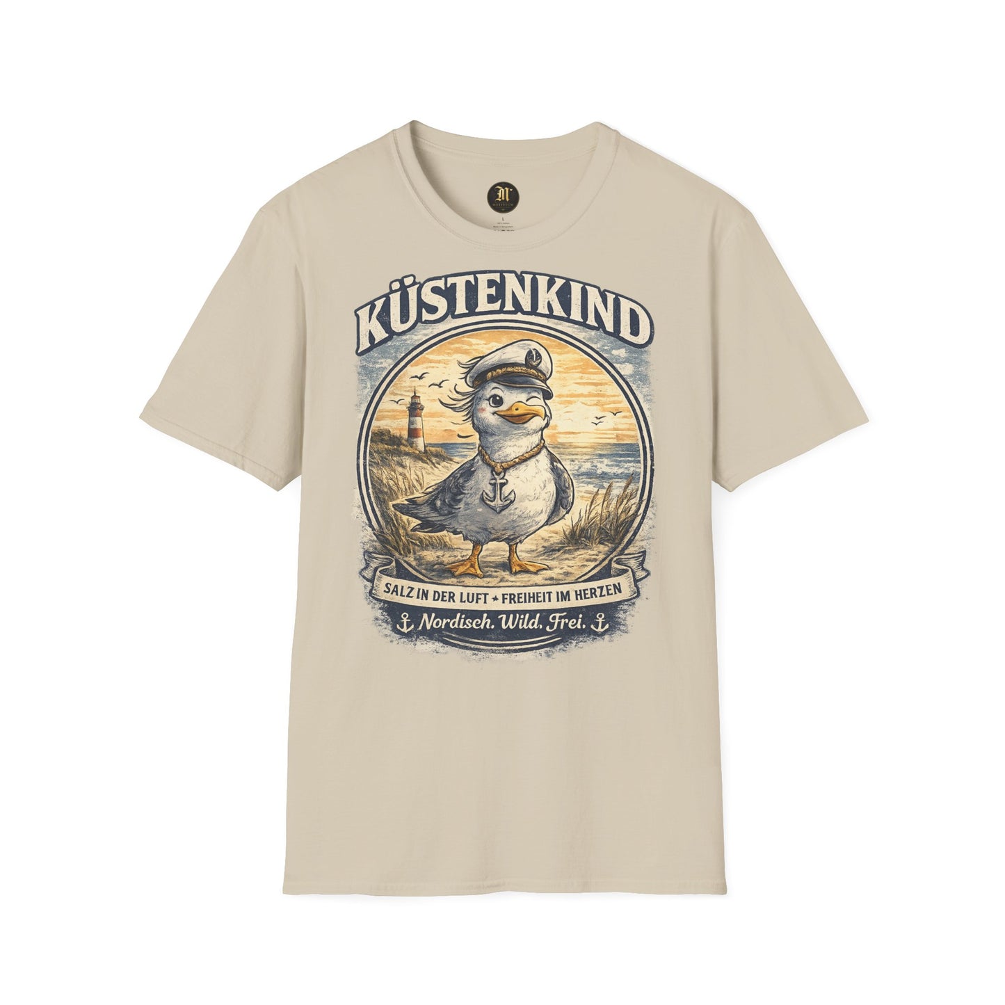 Küstenkind Möwe Shirt – Nordisch Wild Frei – Maritimes Küstenmotiv mit Leuchtturm & Möwe – Nordsee Ostsee T-Shirt