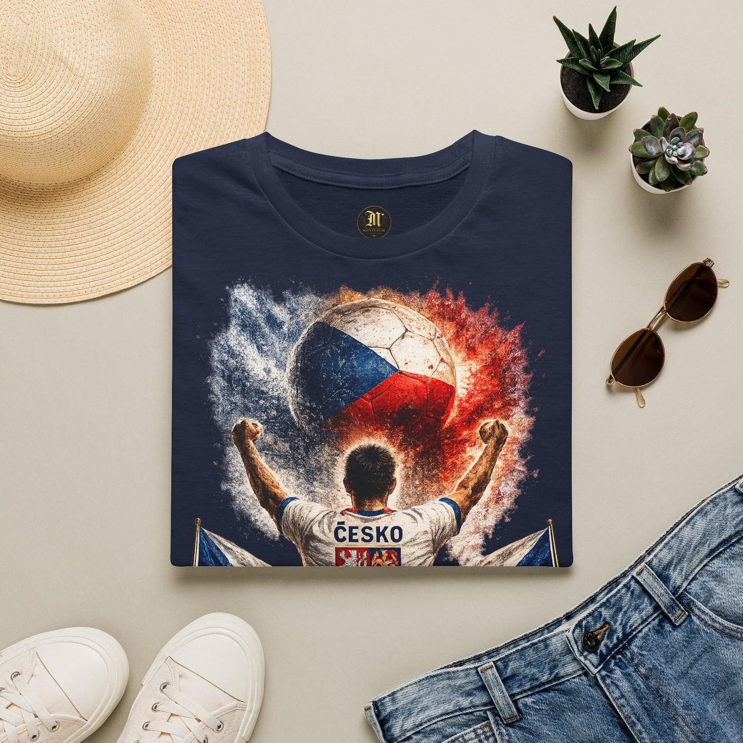 Tschechien Fußball Fan T-Shirt | Tschechien Supporter Shirt | Czech Republic Fan Design | Fußball Fanartikel | Geschenk für Tschechien Fans