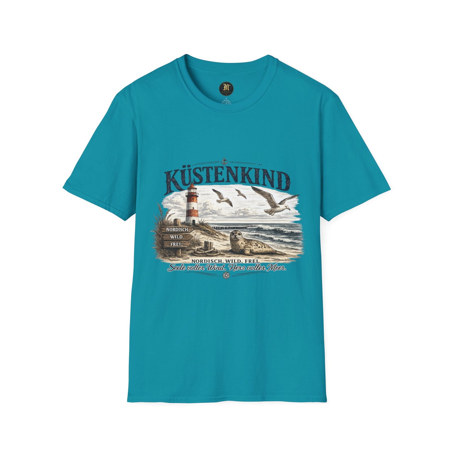 🌊 Küstenkind – Nordisch. Wild. Frei. | Vintage Nordsee T-Shirt mit Robbe & Leuchtturm