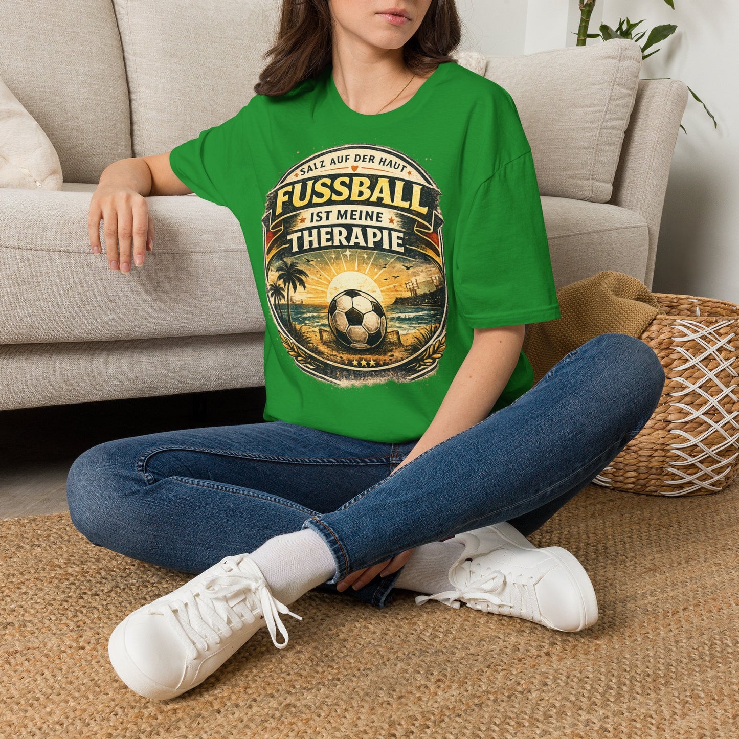 Fußball ist meine Therapie Shirt | Vintage Fußball Sommer Beach Lifestyle T-Shirt