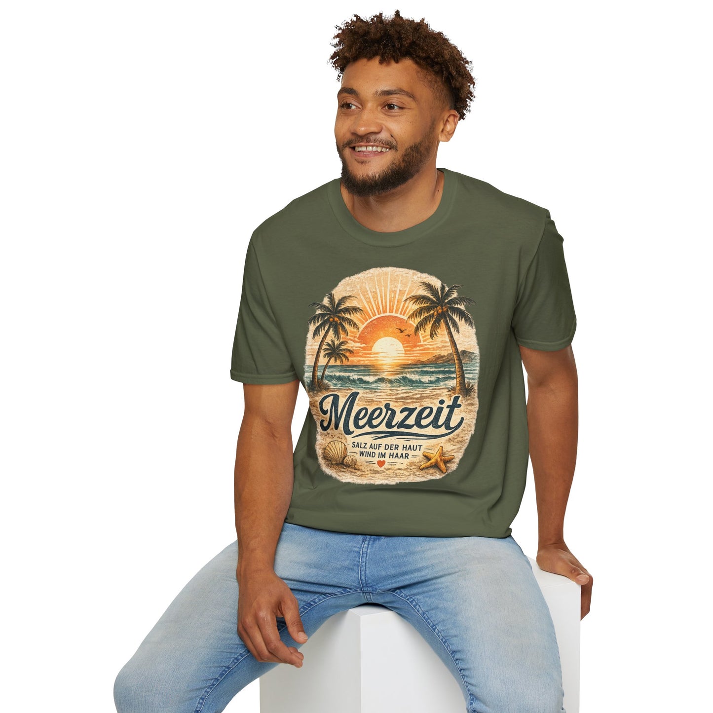 Meerzeit T-Shirt – Salz auf der Haut, Wind im Haar | Vintage Strand Shirt | Sommer Urlaub Meer Geschenk