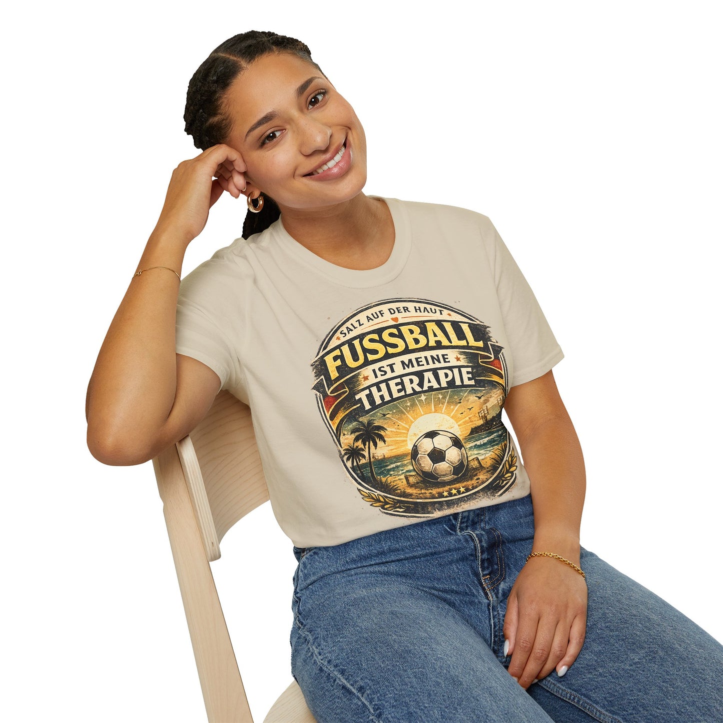 Fußball ist meine Therapie Shirt | Vintage Fußball Sommer Beach Lifestyle T-Shirt