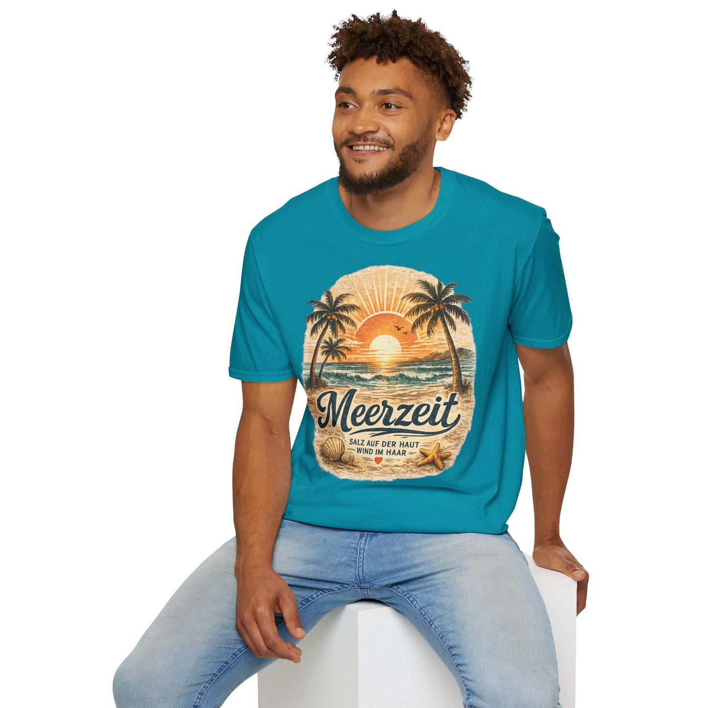 Meerzeit T-Shirt – Salz auf der Haut, Wind im Haar | Vintage Strand Shirt | Sommer Urlaub Meer Geschenk