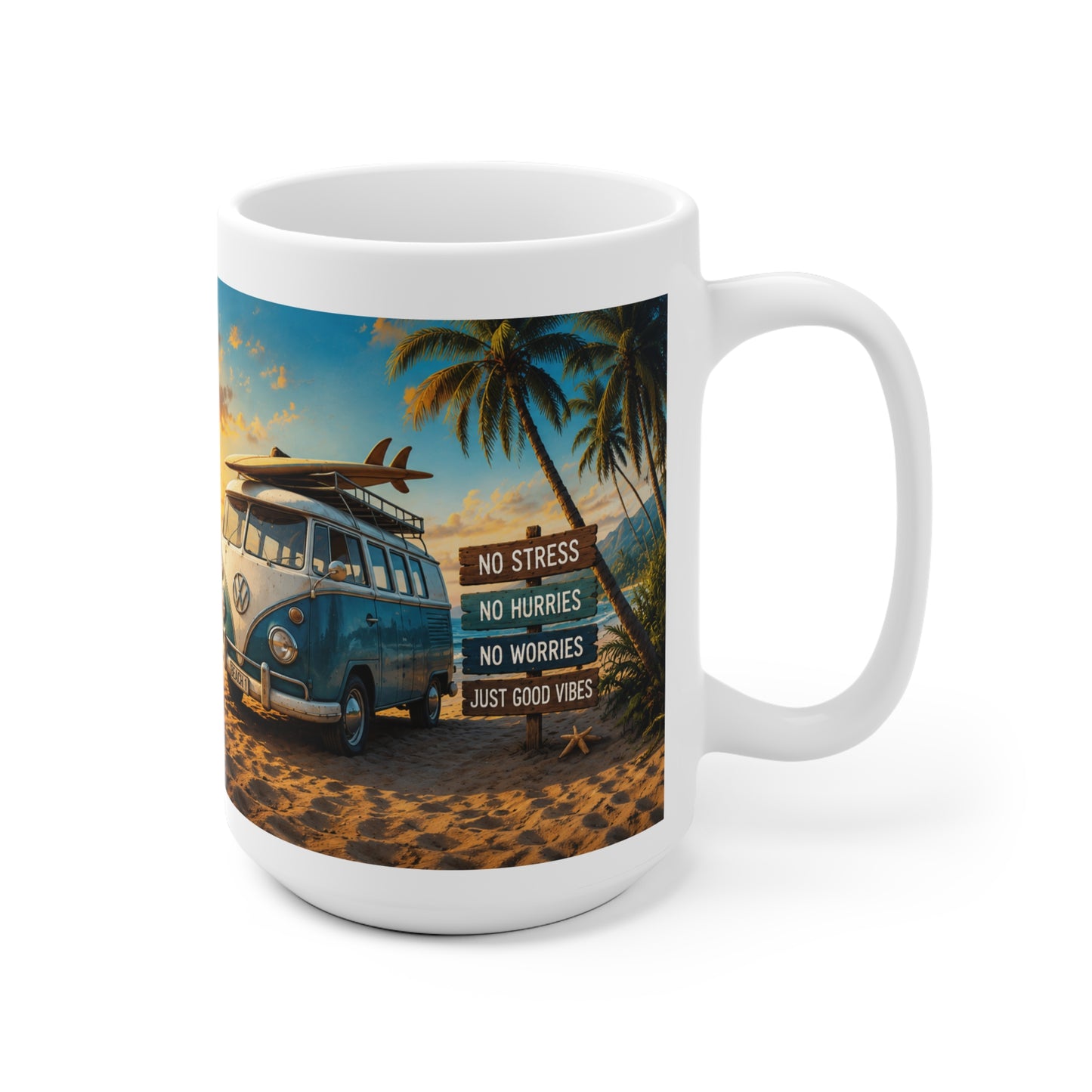 Life Is Better At The Beach – Retro Beach Van Panorama Kaffeetasse | Sommer & Vanlife Mug