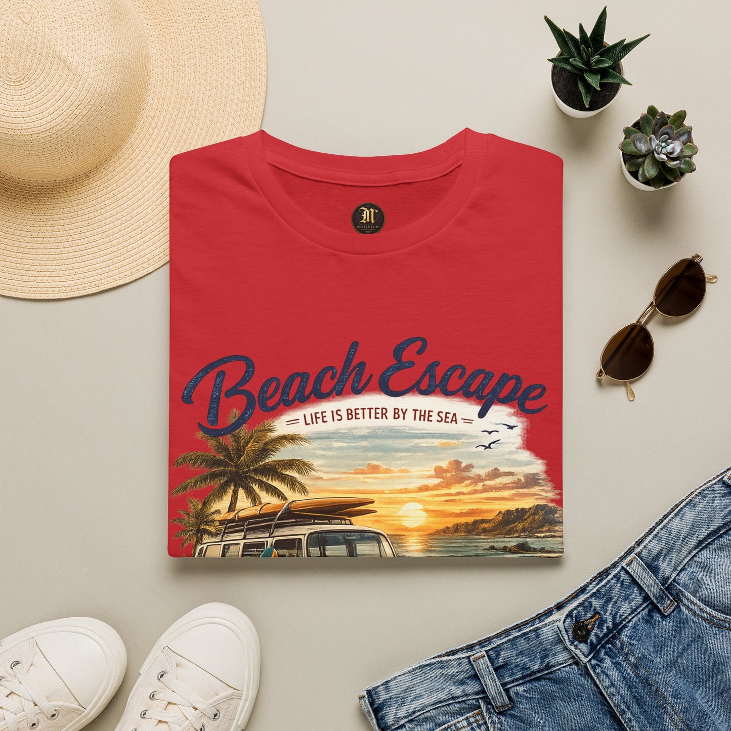 Beach Escape – Life Is Better By The Sea T-Shirt | Vintage Surf Van Beach Shirt | Summer Roadtrip Tee