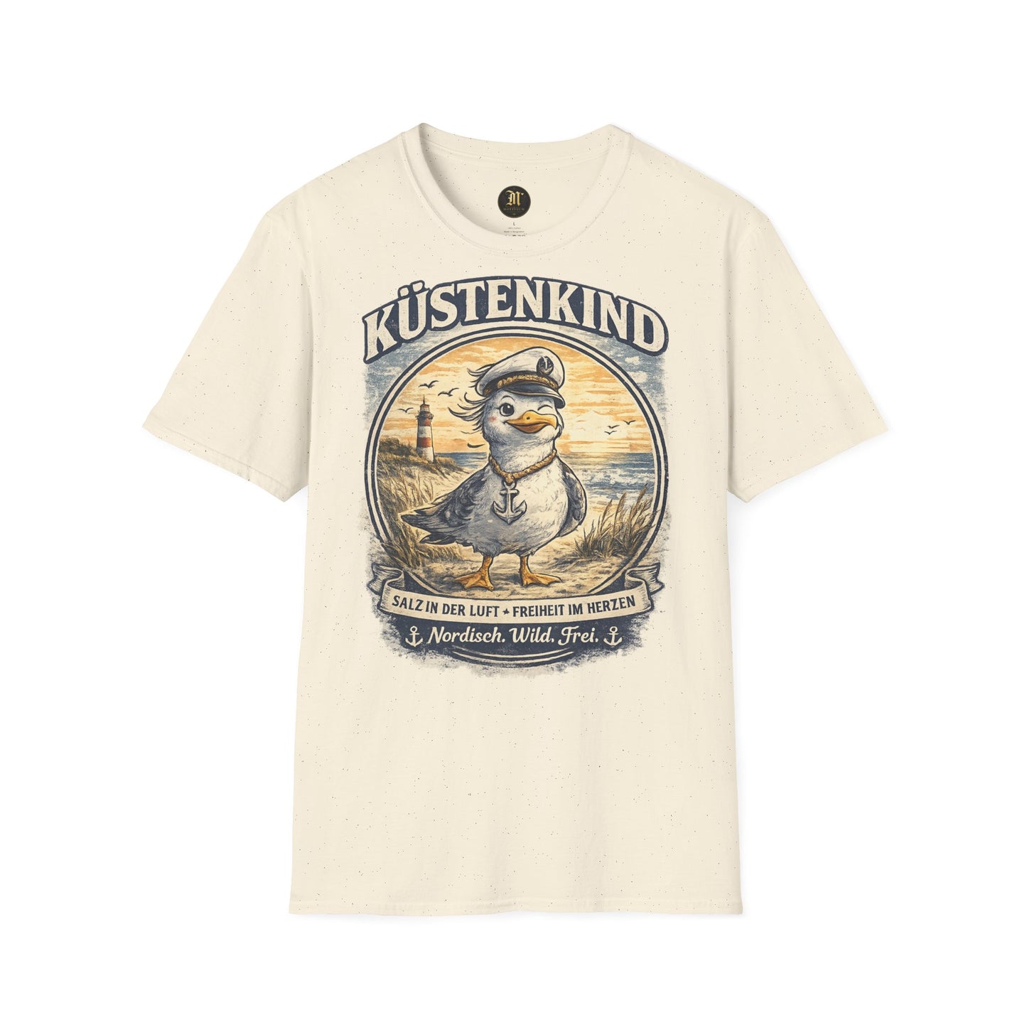 Küstenkind Möwe Shirt – Nordisch Wild Frei – Maritimes Küstenmotiv mit Leuchtturm & Möwe – Nordsee Ostsee T-Shirt