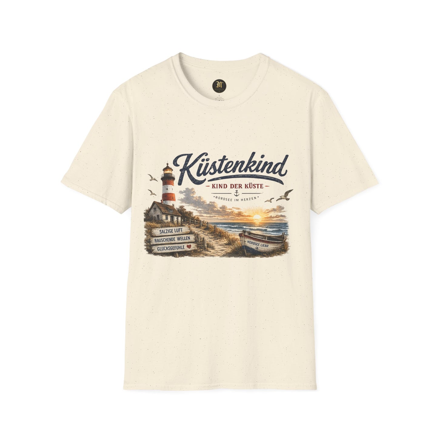 Küstenkind T-Shirt – Kind der Küste | Nordsee im Herzen | Vintage Leuchtturm Strand Design | Maritimes Sommer Shirt