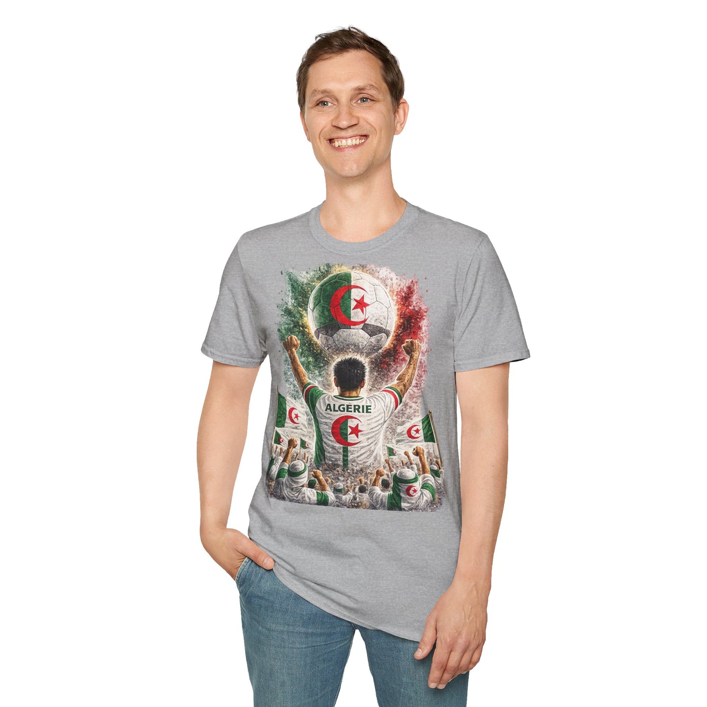Algerien Fußball Fan T-Shirt | Algerien Supporter Shirt | Algeria Fan Design | Fußball Fanartikel | Geschenk für Algerien Fans