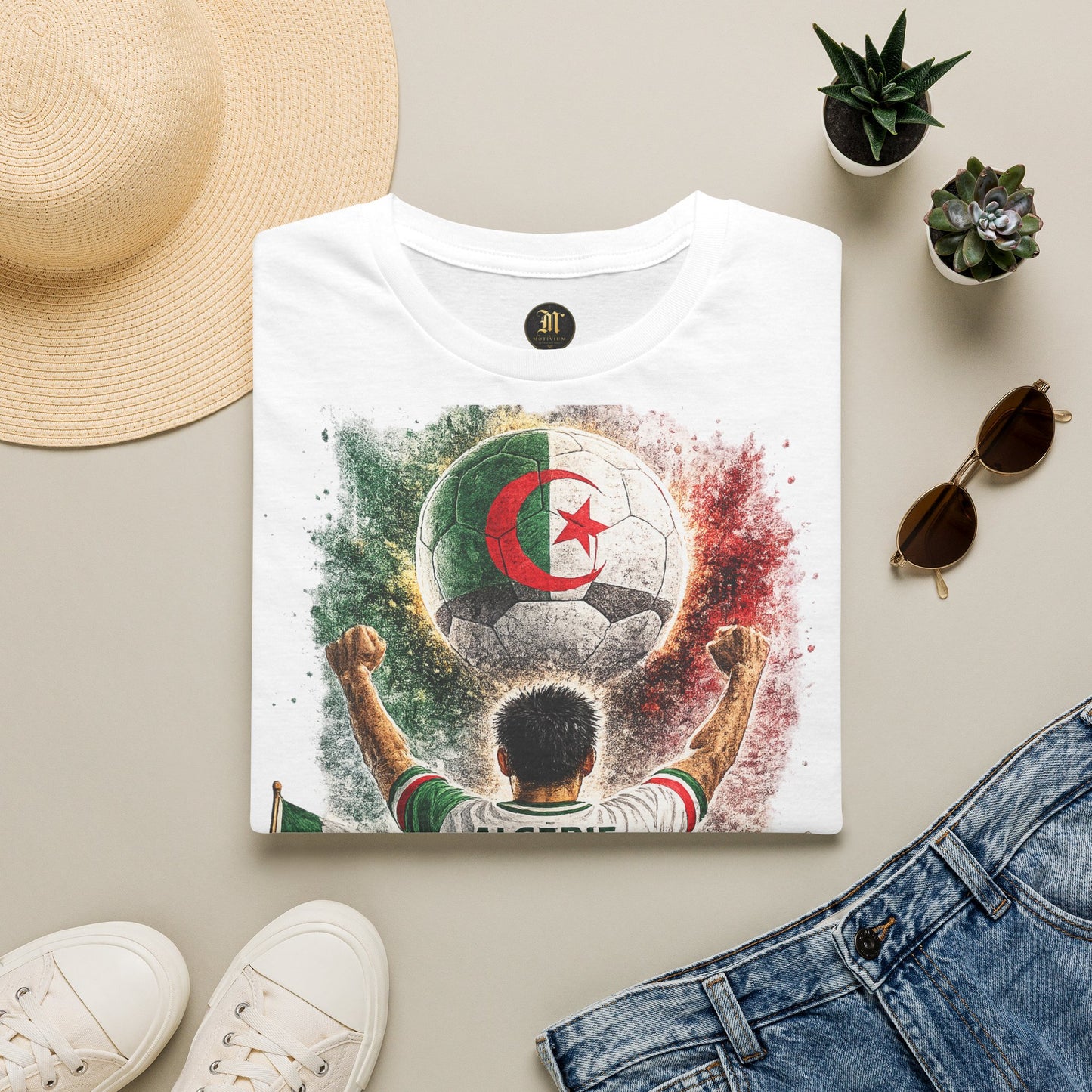 Algerien Fußball Fan T-Shirt | Algerien Supporter Shirt | Algeria Fan Design | Fußball Fanartikel | Geschenk für Algerien Fans