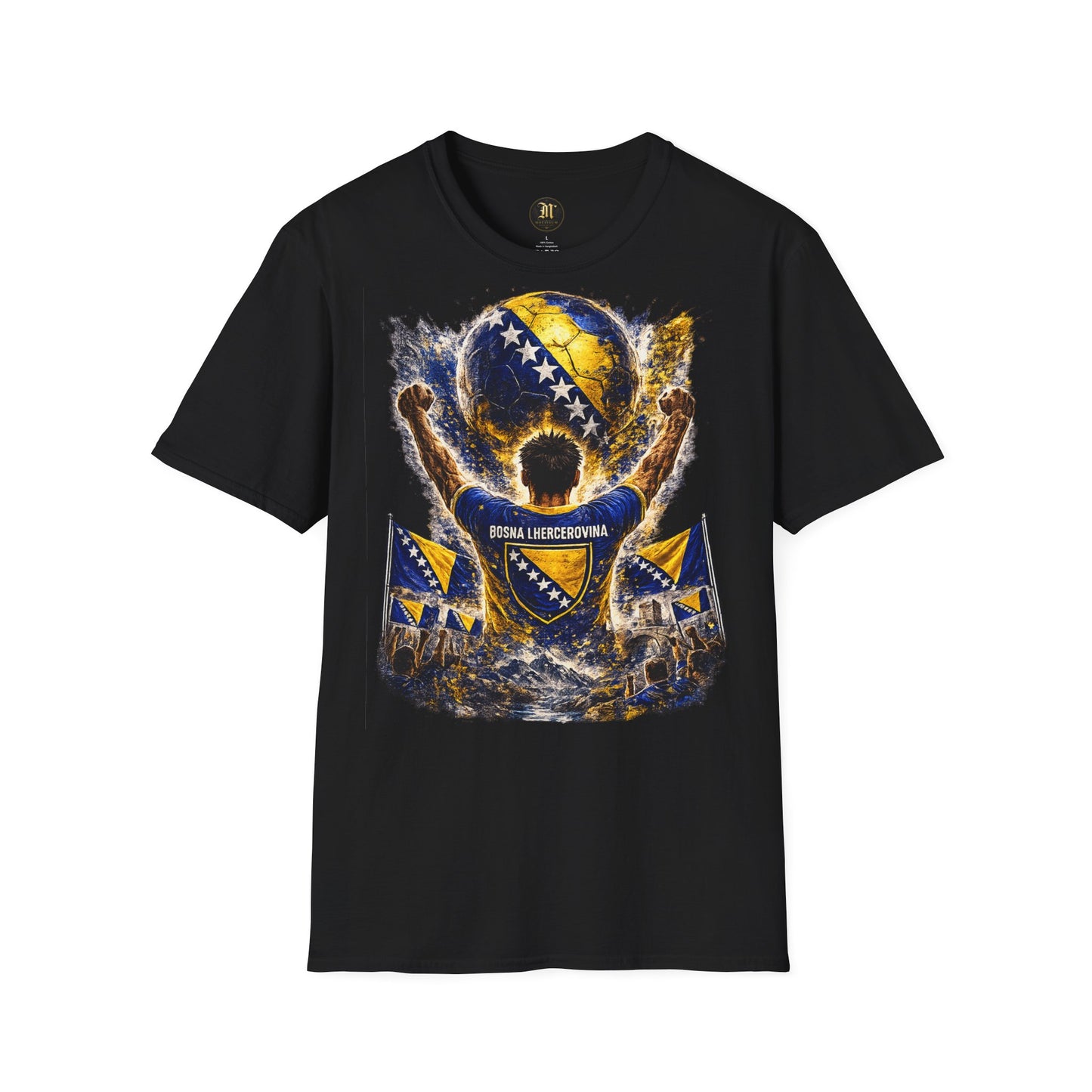 Bosnien & Herzegowina Fußball Fan T-Shirt – Bosnien Flagge Supporter Design | Fußball Fanartikel | Geschenk für Fußballfans