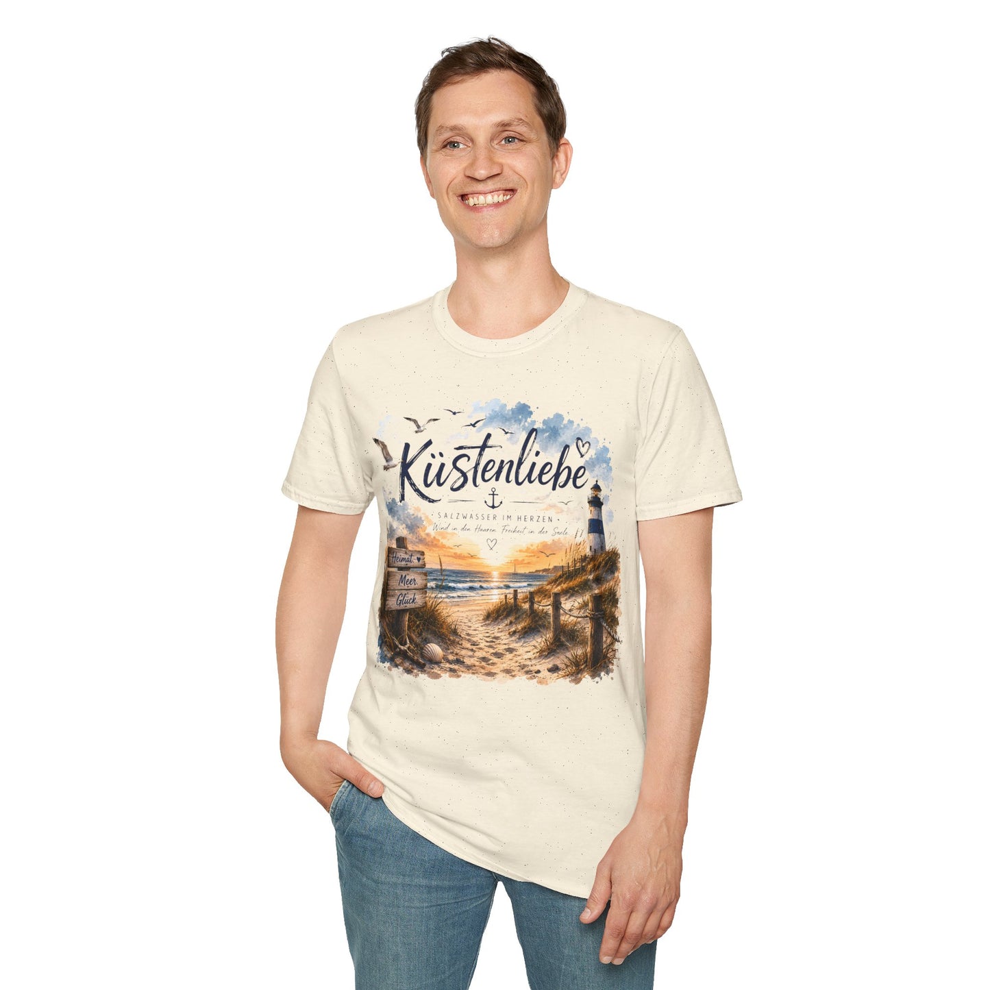 Küstenliebe T-Shirt – Salzwasser im Herzen | Maritimes Strandshirt für Meer- und Küstenfans