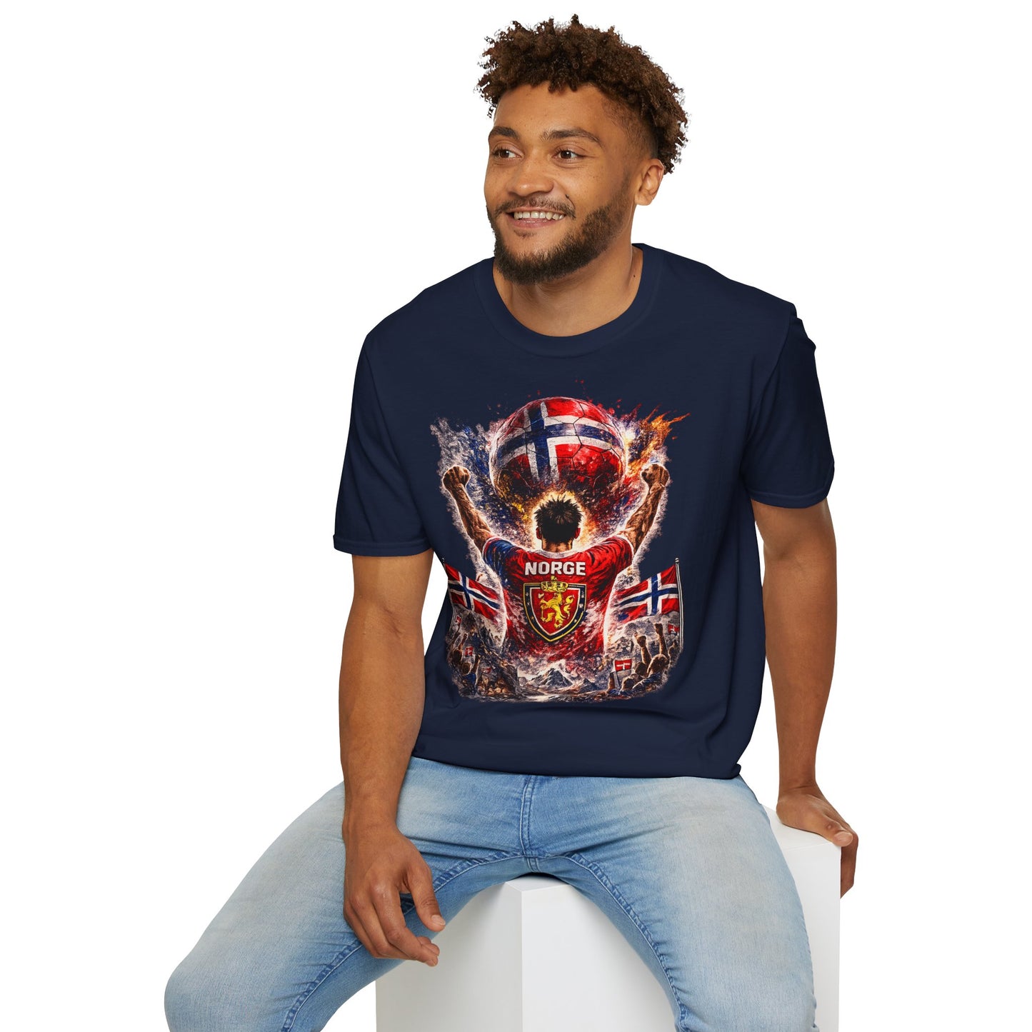Norwegen Fußball Fan T-Shirt – Norwegen Flagge Supporter Design | Fußball Fanartikel | Geschenk für Fußballfans