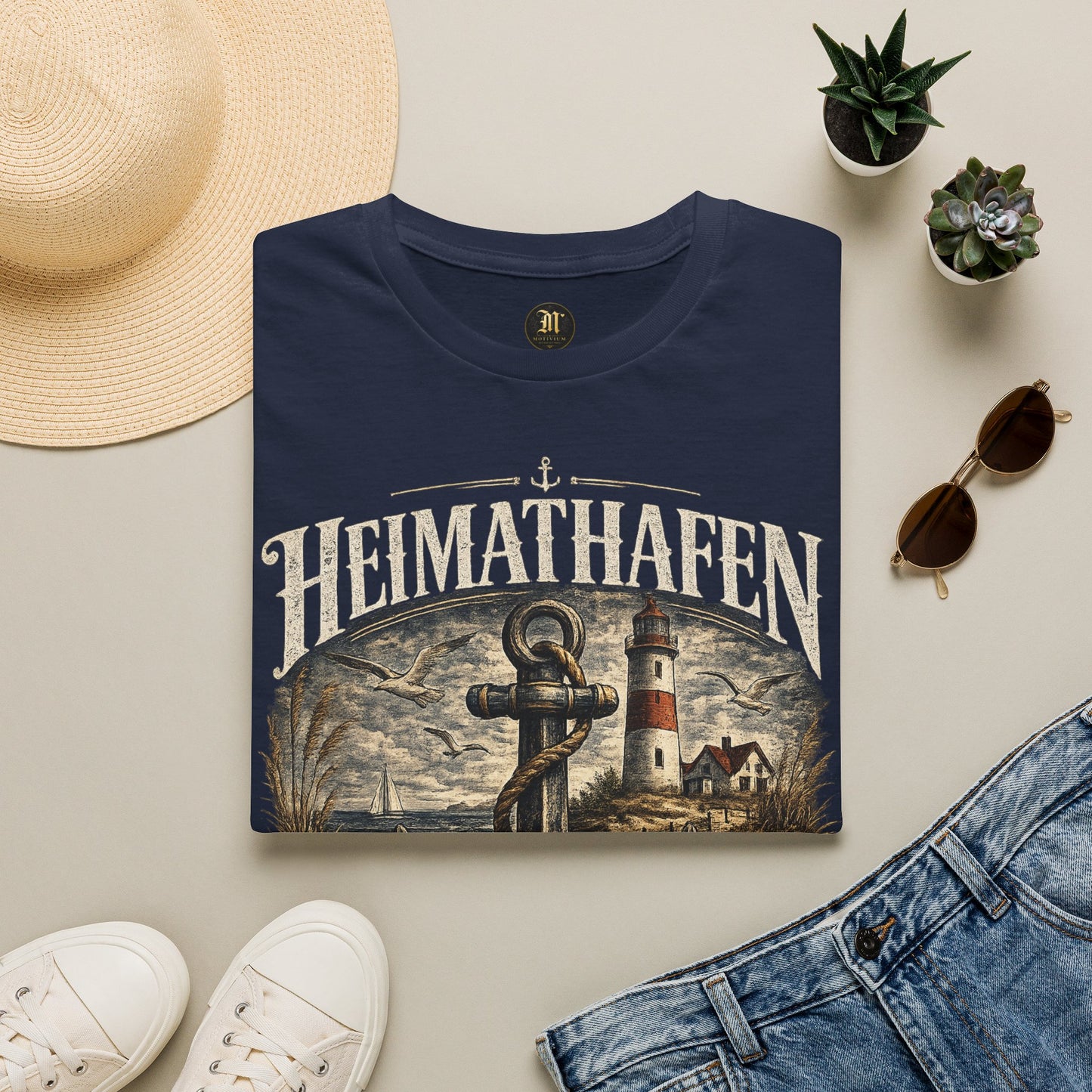 Heimathafen T-Shirt – Vintage Küsten Design | Wo die Seele ankert | Maritimes Nordsee Shirt
