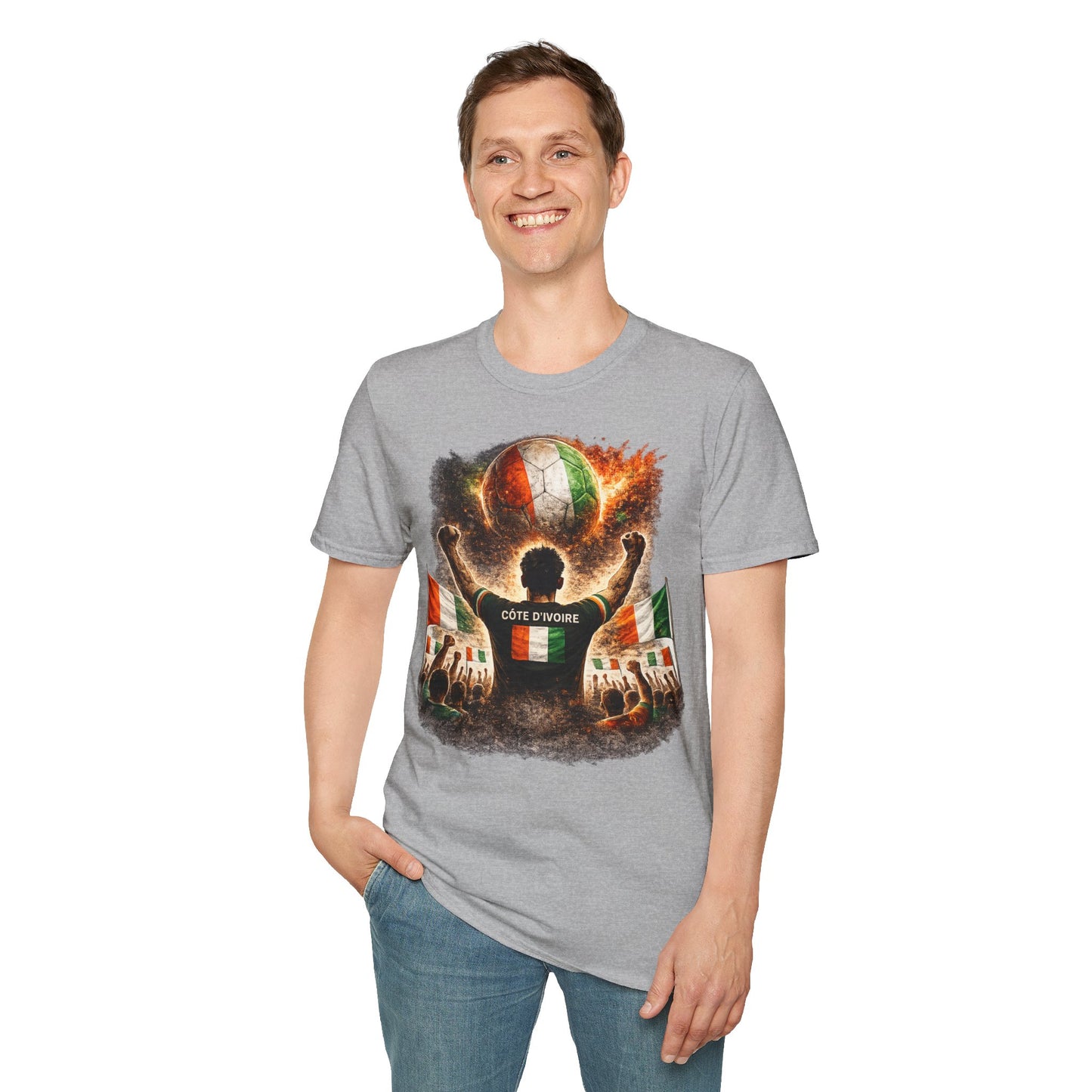 Elfenbeinküste Fußball Fan T-Shirt – Côte d'Ivoire Flagge Supporter Design | Fußball Fanartikel | Geschenk für Fußballfans