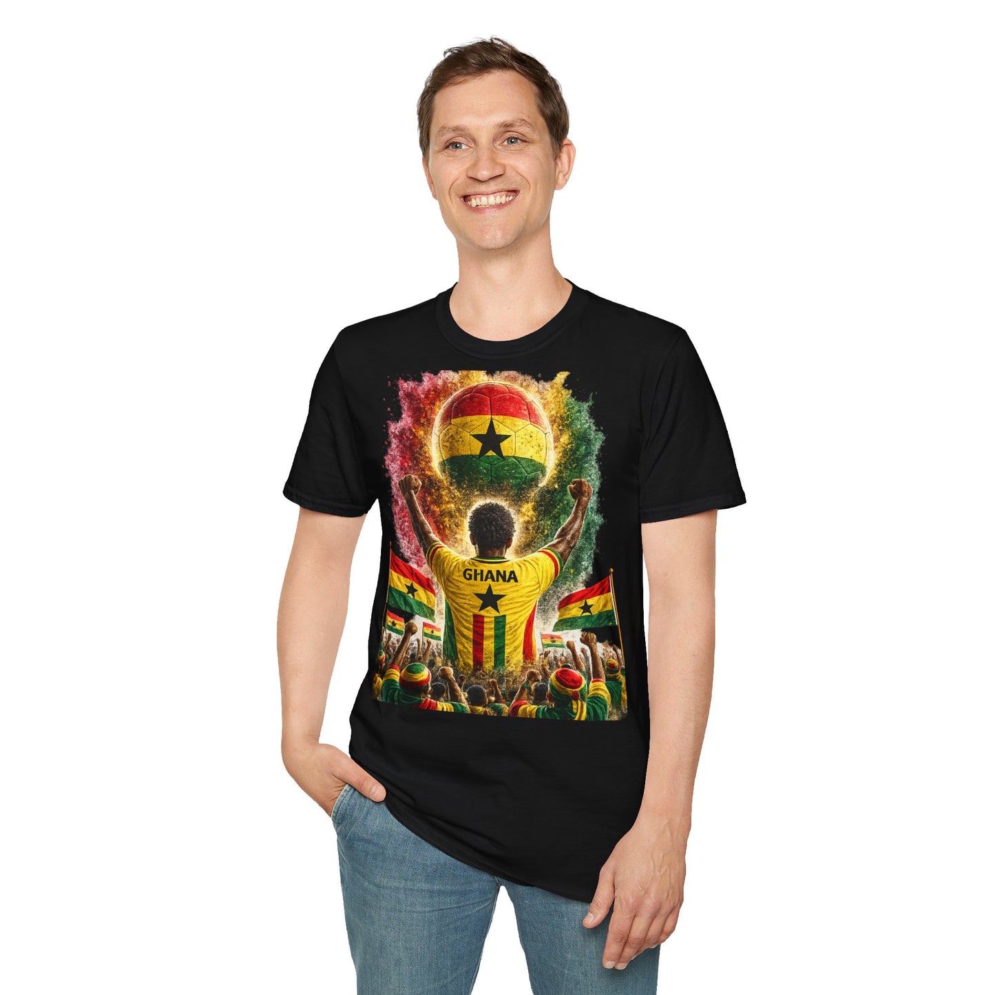 Ghana Fußball Fan T-Shirt | Ghana Supporter Shirt | Ghana Fan Design | Fußball Fanartikel | Geschenk für Ghana Fans