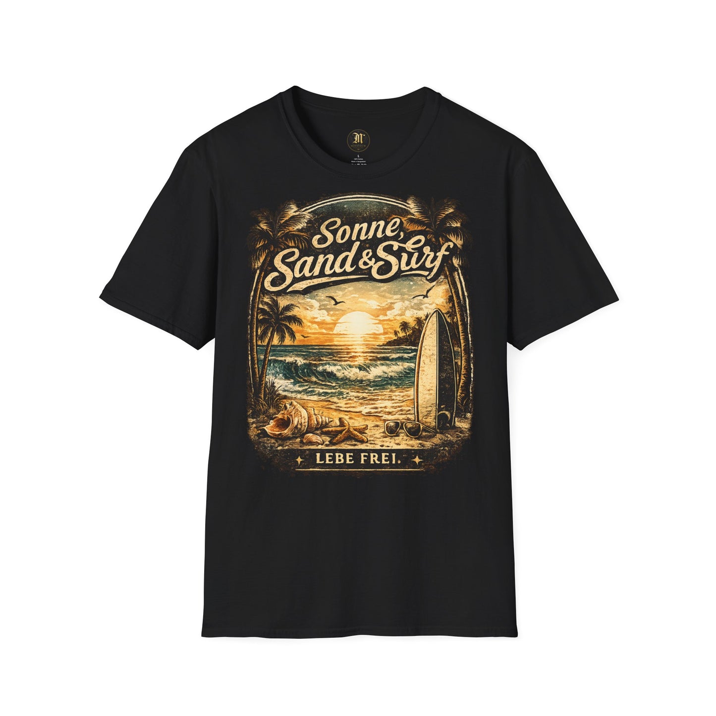 🌴 Sonne, Sand & Surf T-Shirt – Lebe Frei | Vintage Beach Lifestyle Design