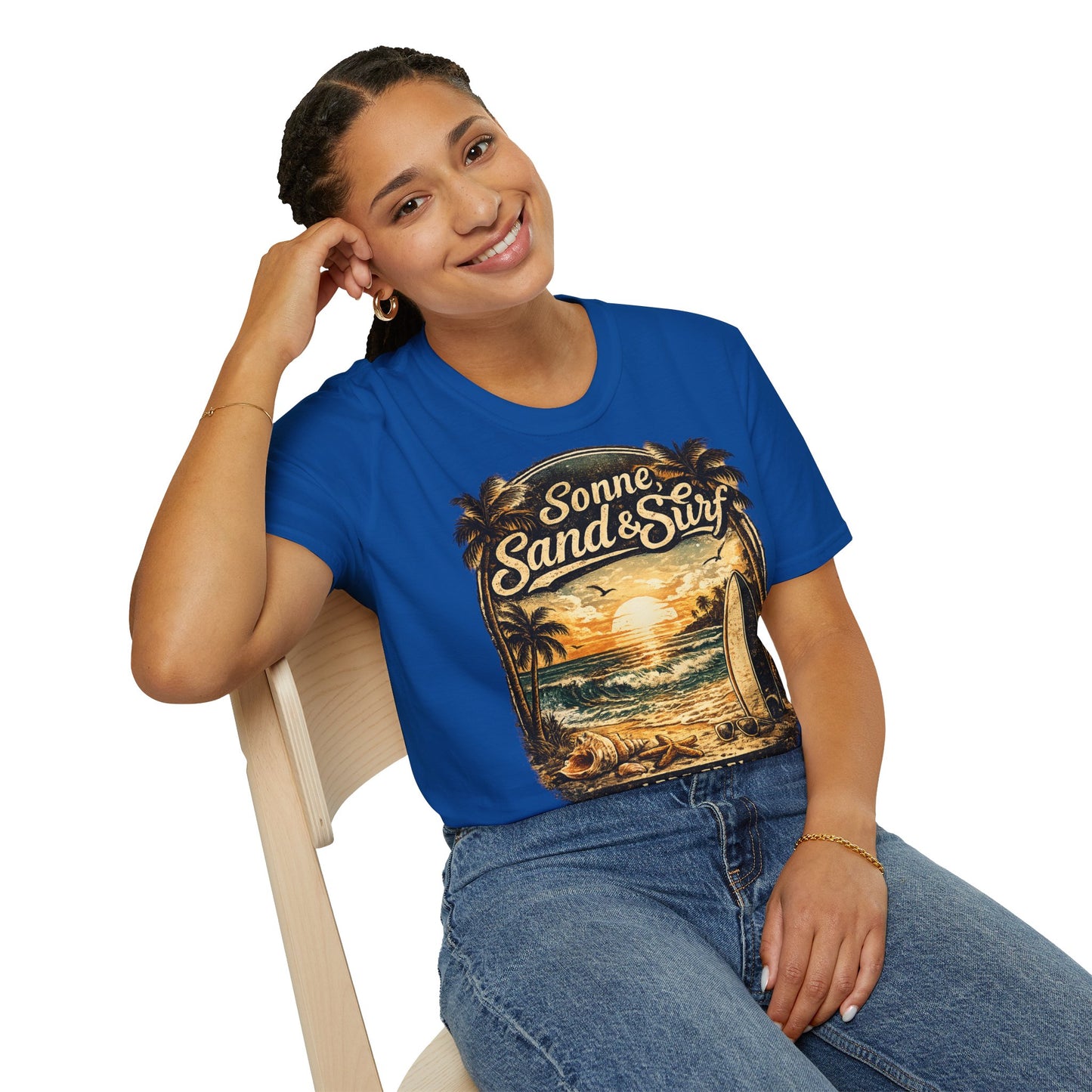 🌴 Sonne, Sand & Surf T-Shirt – Lebe Frei | Vintage Beach Lifestyle Design