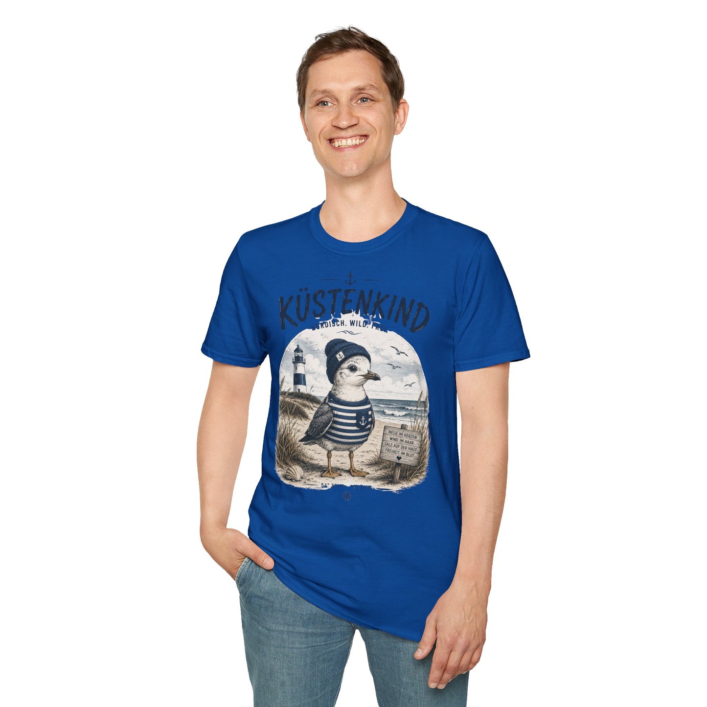 Küstenkind Möwe T-Shirt – Nordisch. Wild. Frei. | Maritimes Küstendesign für Nordsee- & Ostseefans
