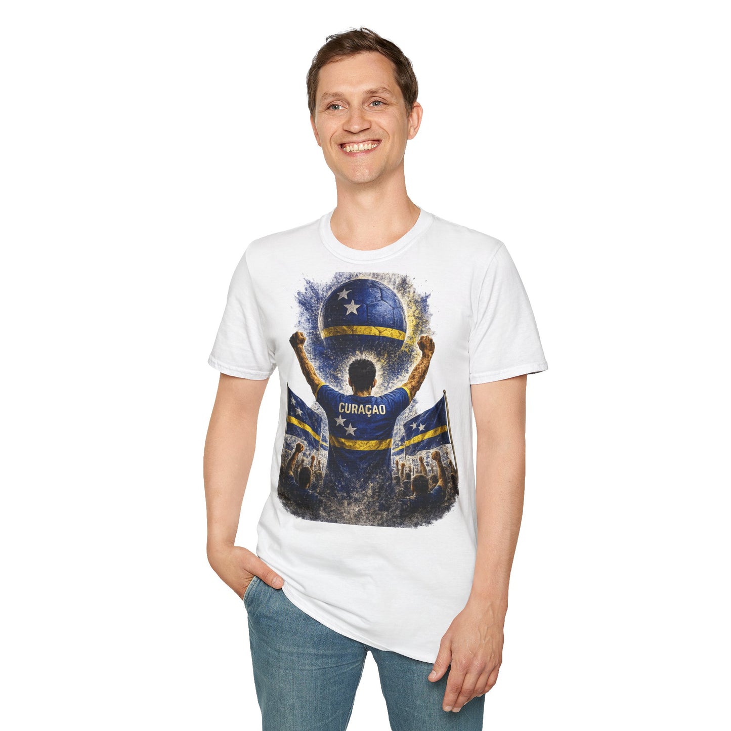 Curaçao Fußball Fan T-Shirt | Curaçao Supporter Shirt | Curacao Fan Design | Fußball Fanartikel | Geschenk für Curaçao Fans