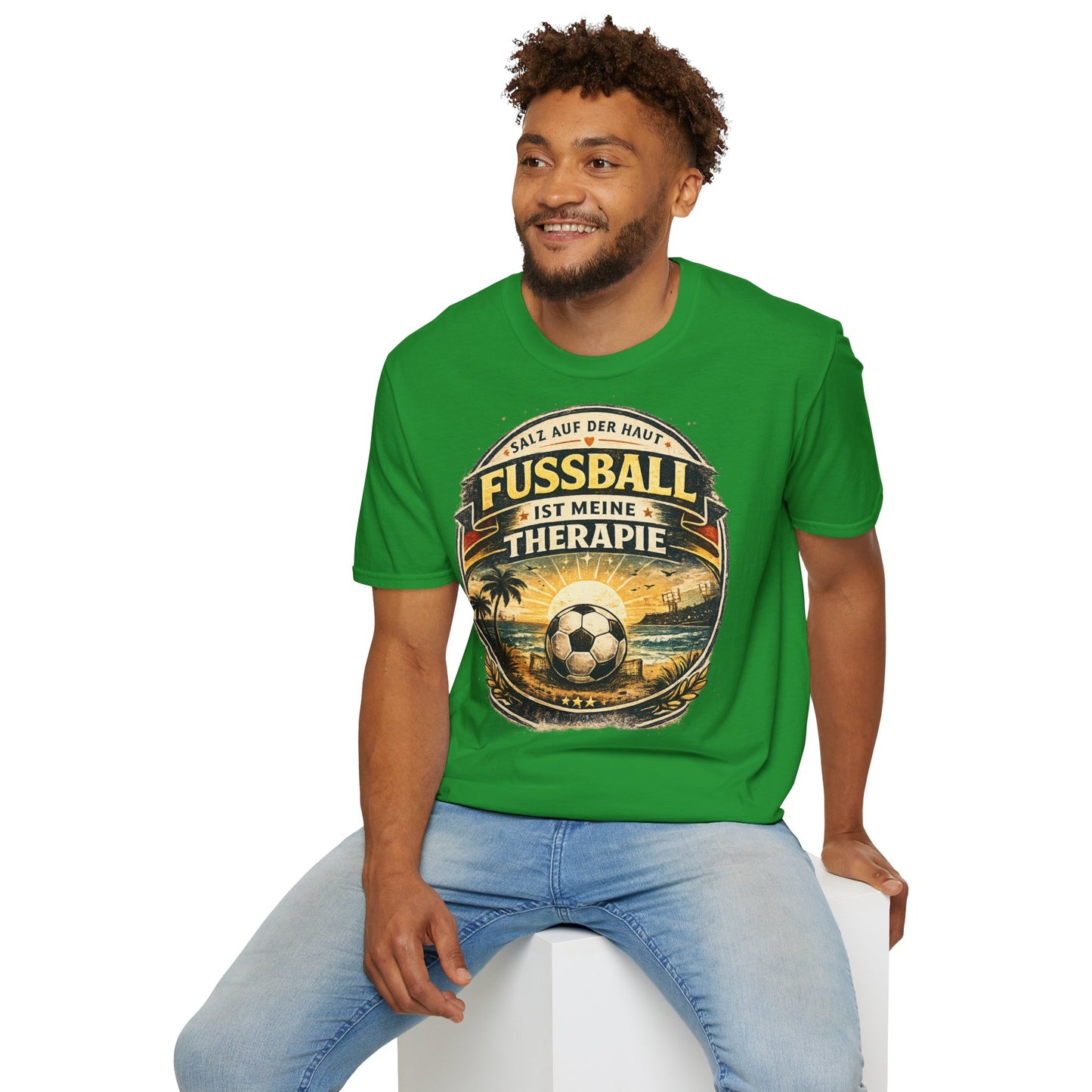 Fußball ist meine Therapie Shirt | Vintage Fußball Sommer Beach Lifestyle T-Shirt