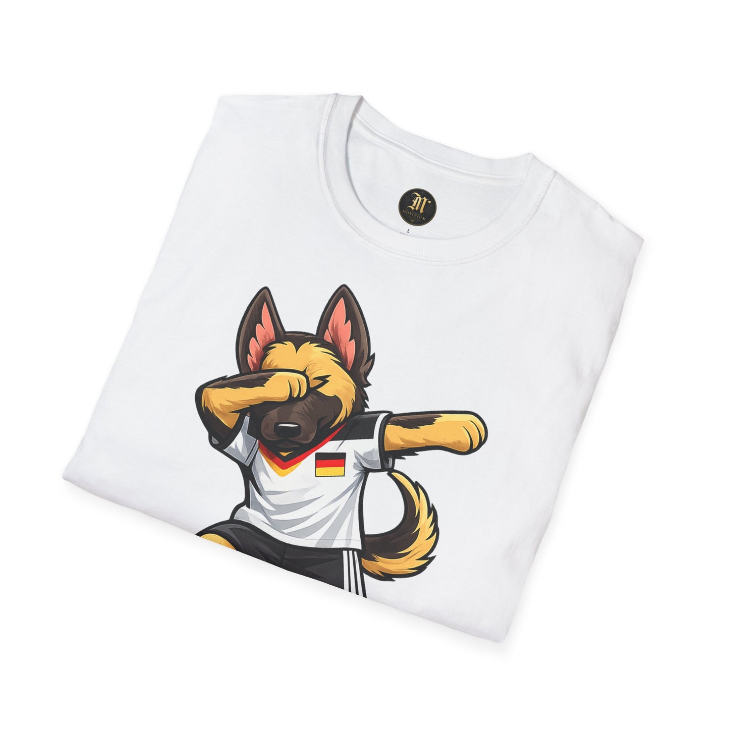Deutschland Fußball Fan Hund T-Shirt – Dabbing Schäferhund im Deutschland Trikot