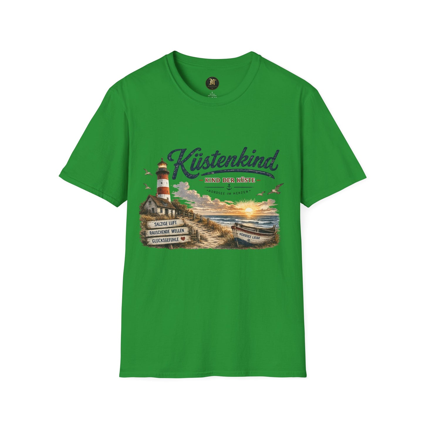 Küstenkind T-Shirt – Kind der Küste | Nordsee im Herzen | Vintage Leuchtturm Strand Design | Maritimes Sommer Shirt