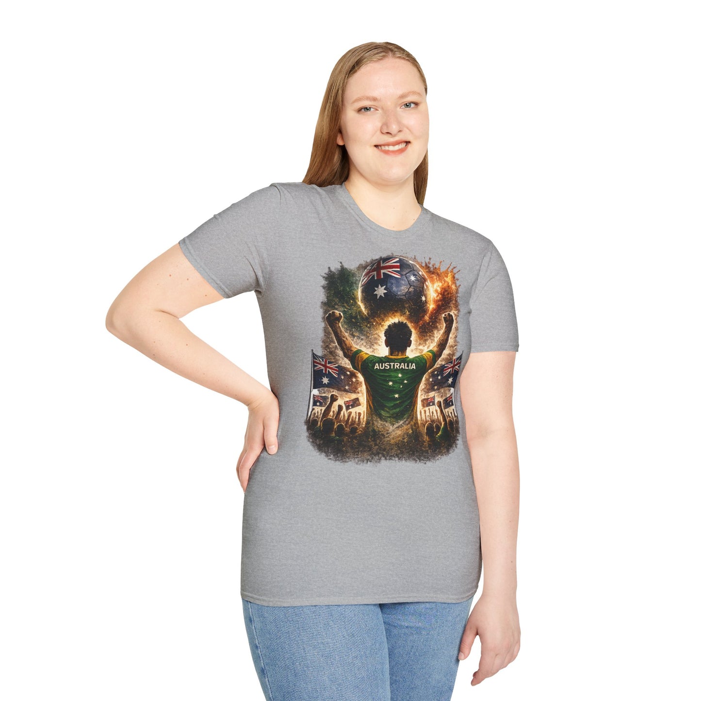 Australien Fußball Fan T-Shirt – Australien Flagge Supporter Design | Fußball Fanartikel | Geschenk für Fußballfans