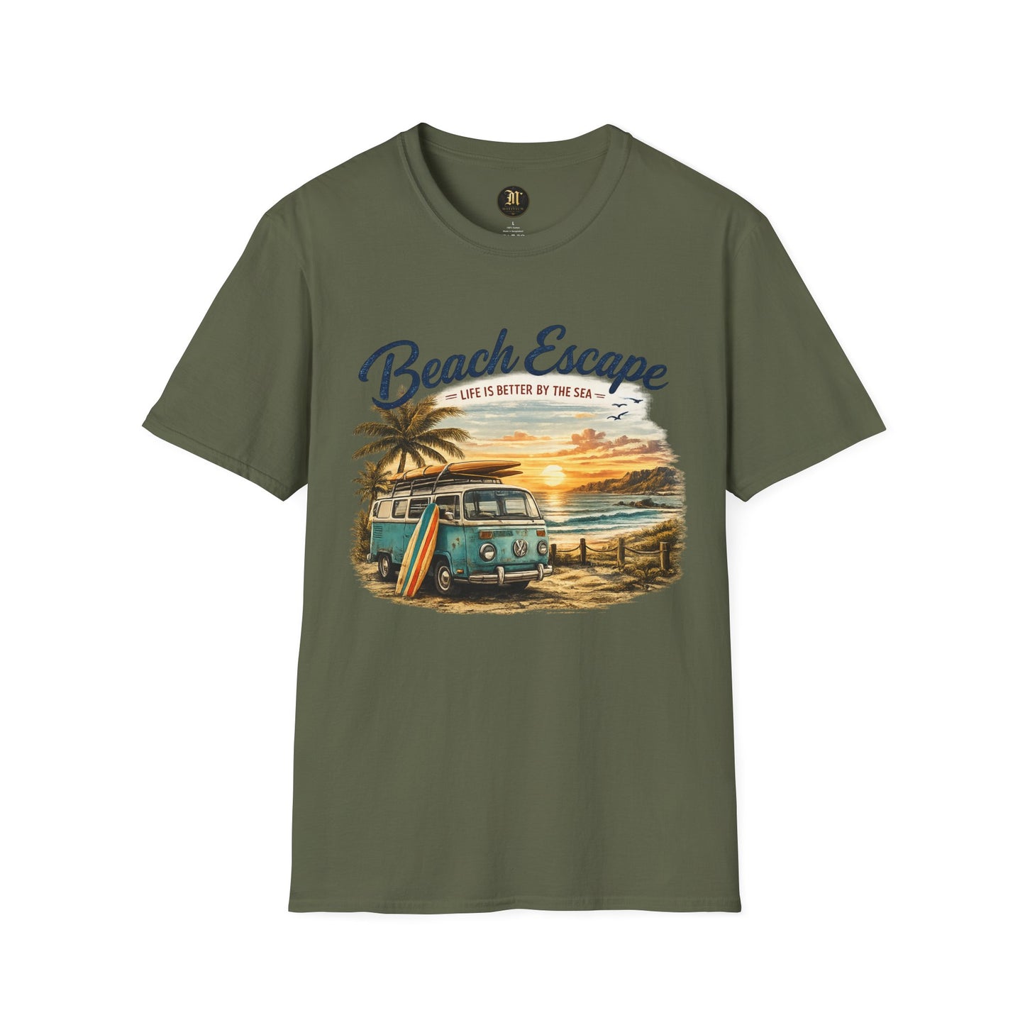 Beach Escape – Life Is Better By The Sea T-Shirt | Vintage Surf Van Beach Shirt | Summer Roadtrip Tee