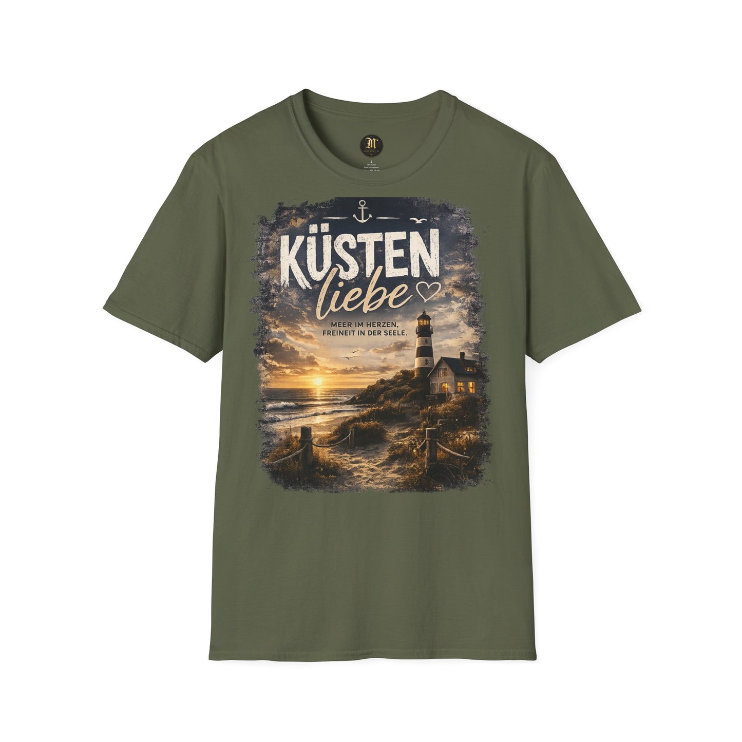 Küstenliebe Damen T-Shirt – Meer im Herzen, Freiheit in der Seele | Leuchtturm Strandshirt