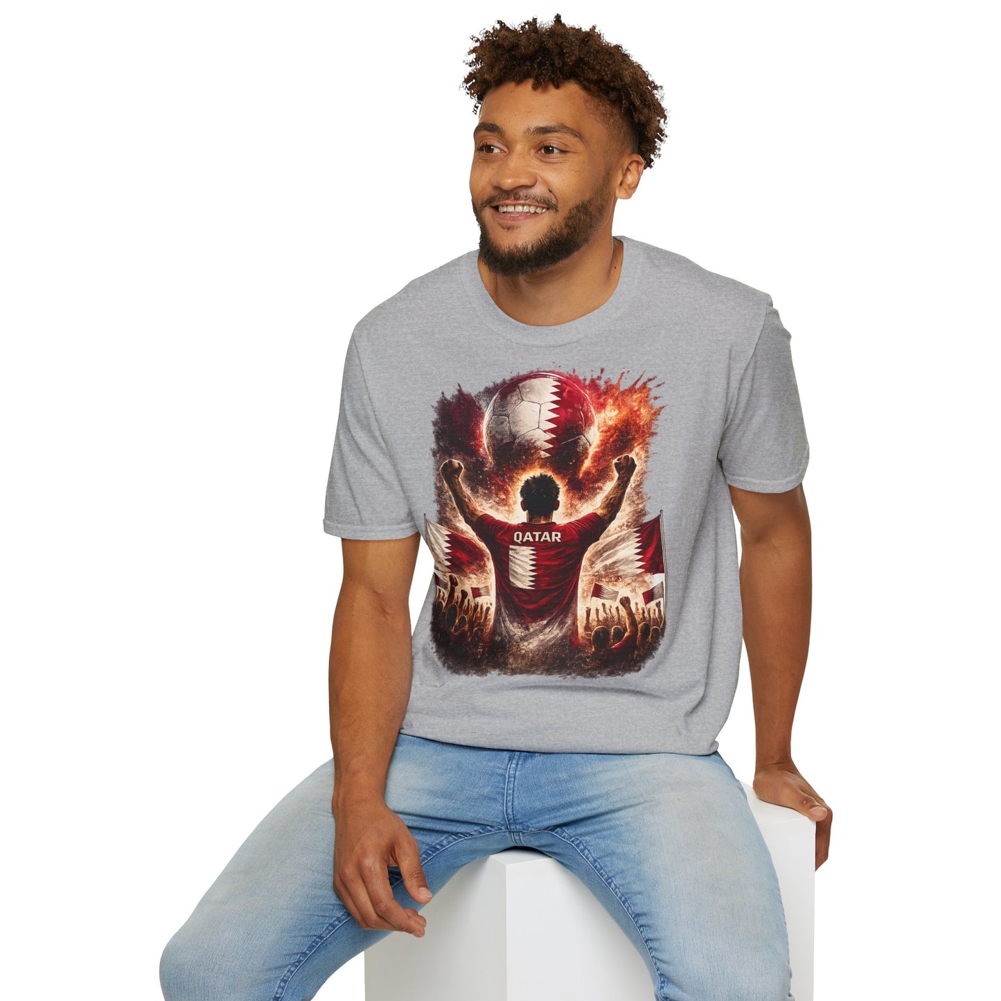 Katar Fußball Fan T-Shirt – Katar Flagge Supporter Design | Fußball Fanartikel | Geschenk für Fußballfans