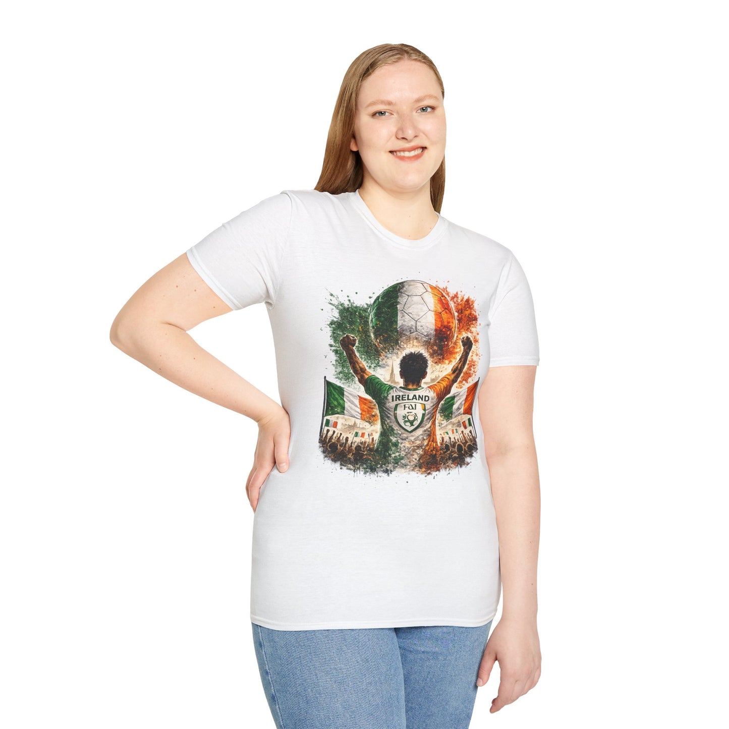 Irland Fußball Fan T-Shirt – Irland Flagge Supporter Design | Fußball Fanartikel | Geschenk für Fußballfans