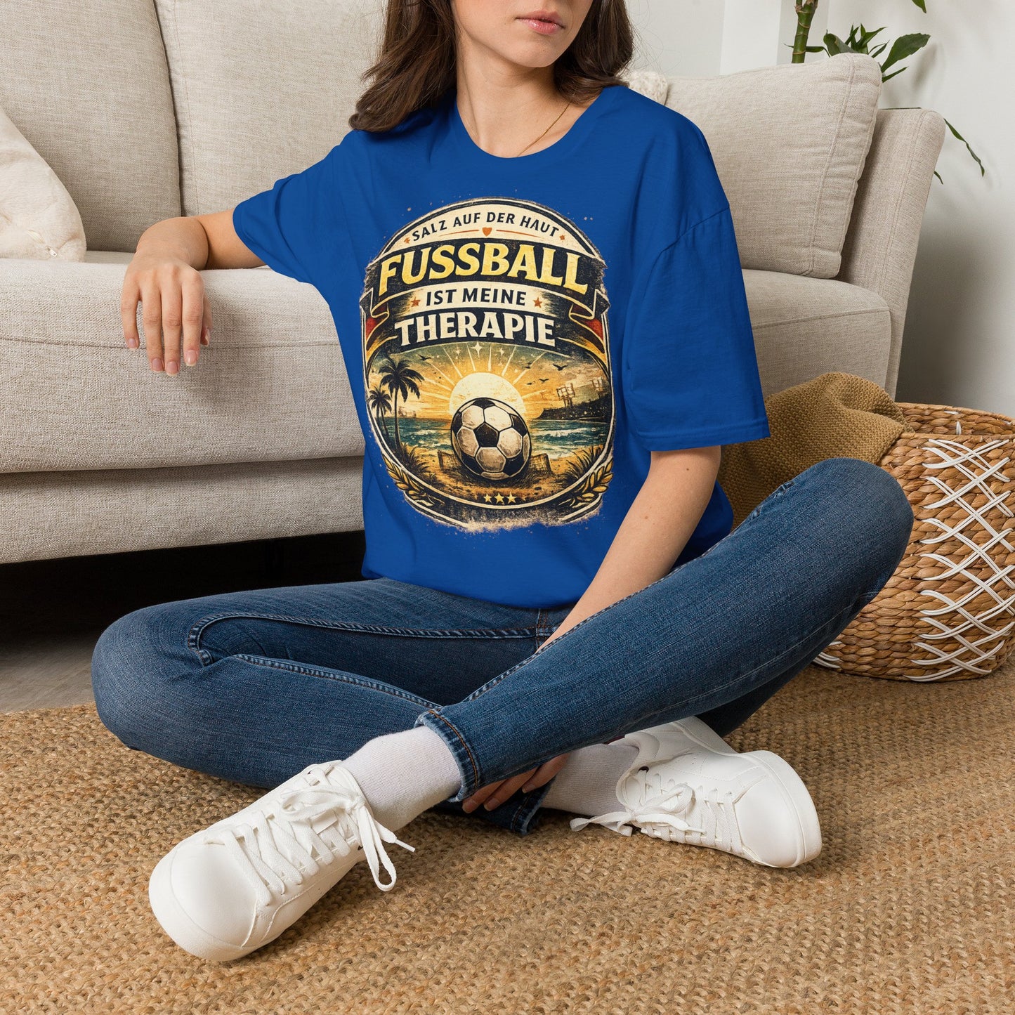 Fußball ist meine Therapie Shirt | Vintage Fußball Sommer Beach Lifestyle T-Shirt