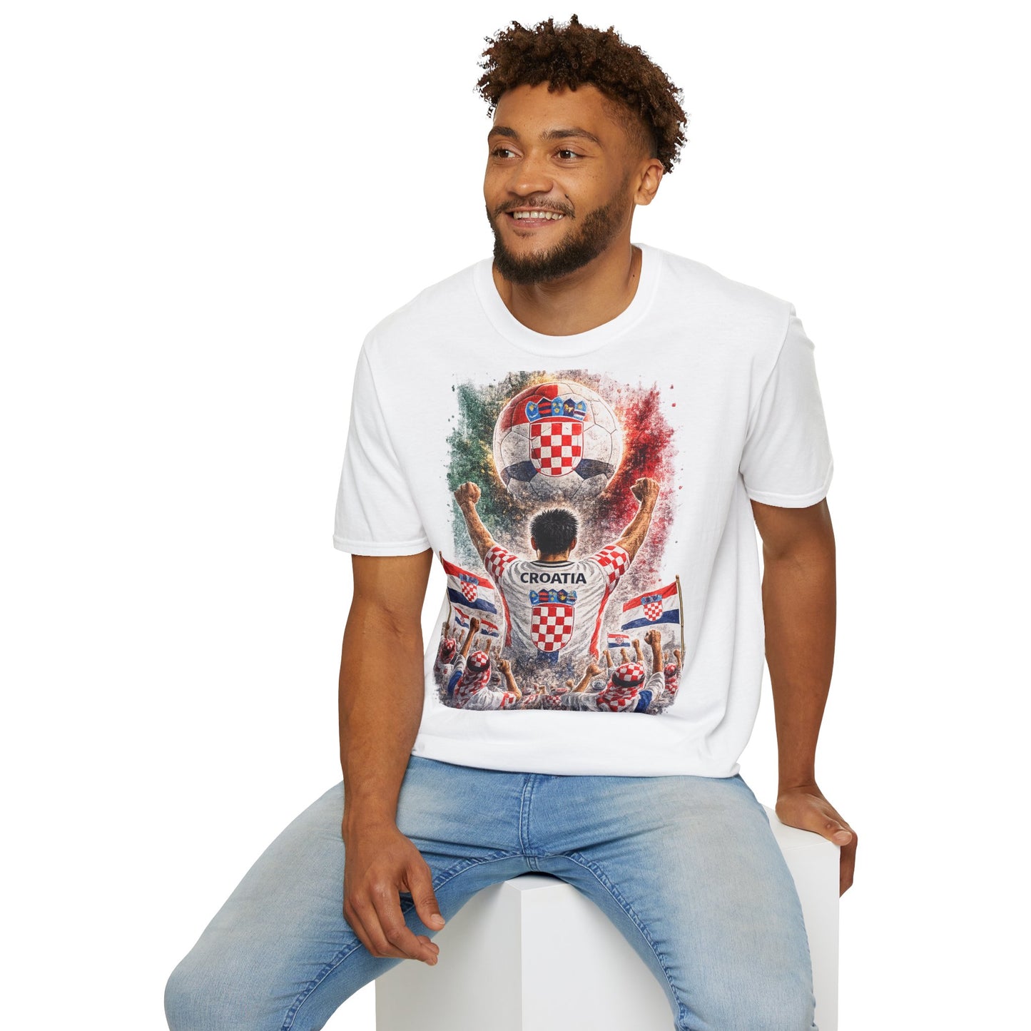 Kroatien Fußball Fan T-Shirt | Kroatien Supporter Shirt | Croatia Fan Design | Fußball Fanartikel | Geschenk für Kroatien Fans