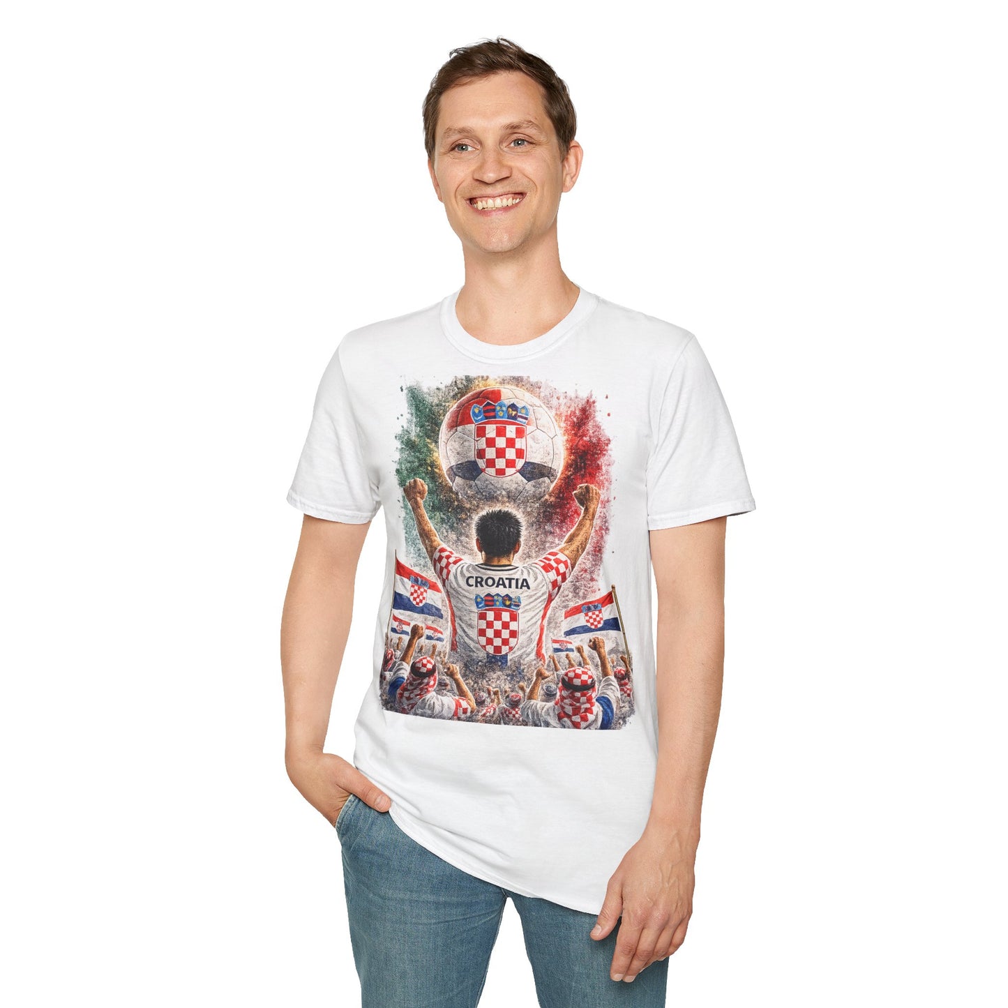Kroatien Fußball Fan T-Shirt | Kroatien Supporter Shirt | Croatia Fan Design | Fußball Fanartikel | Geschenk für Kroatien Fans