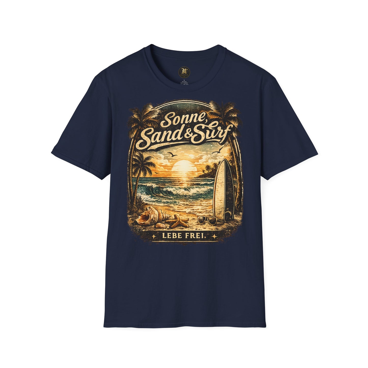🌴 Sonne, Sand & Surf T-Shirt – Lebe Frei | Vintage Beach Lifestyle Design