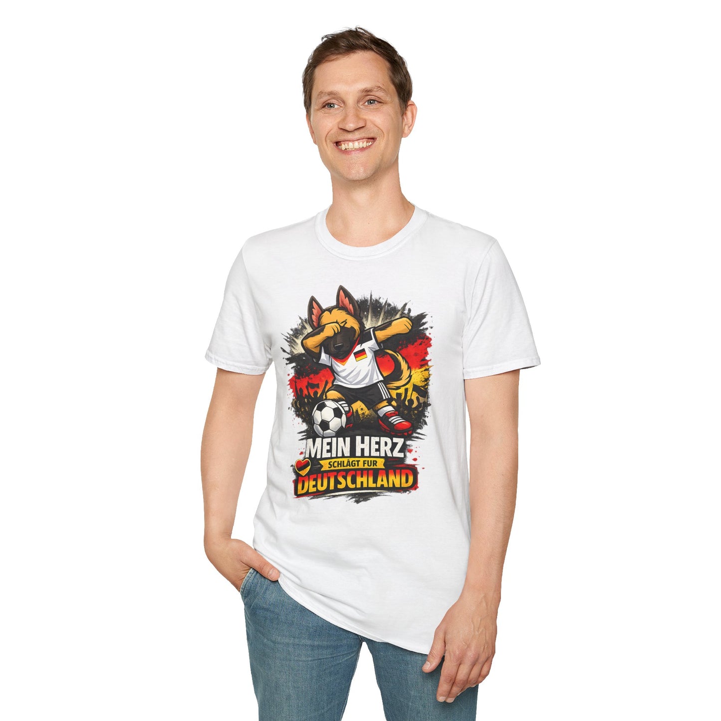 Deutschland Fußball Fan Hund T-Shirt – Schäferhund im Deutschland Trikot | Motivium