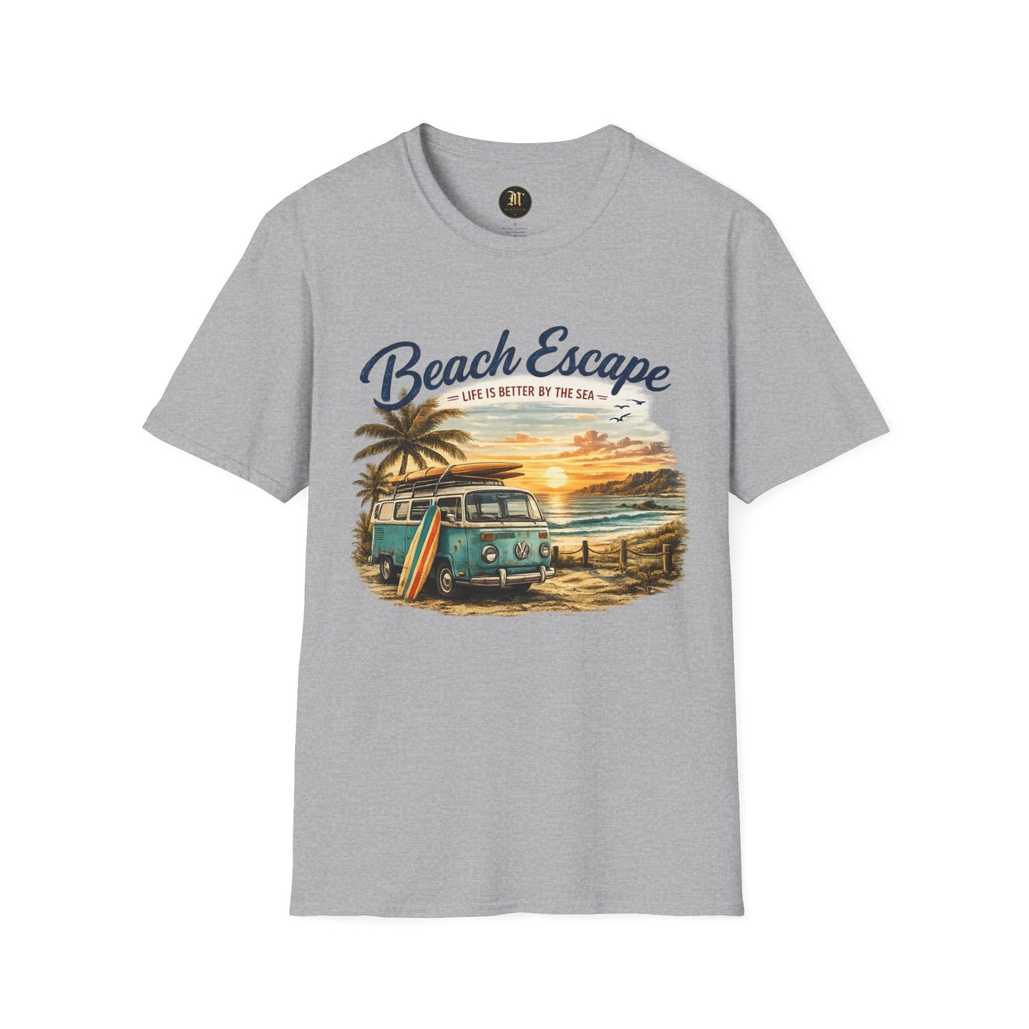 Beach Escape – Life Is Better By The Sea T-Shirt | Vintage Surf Van Beach Shirt | Summer Roadtrip Tee