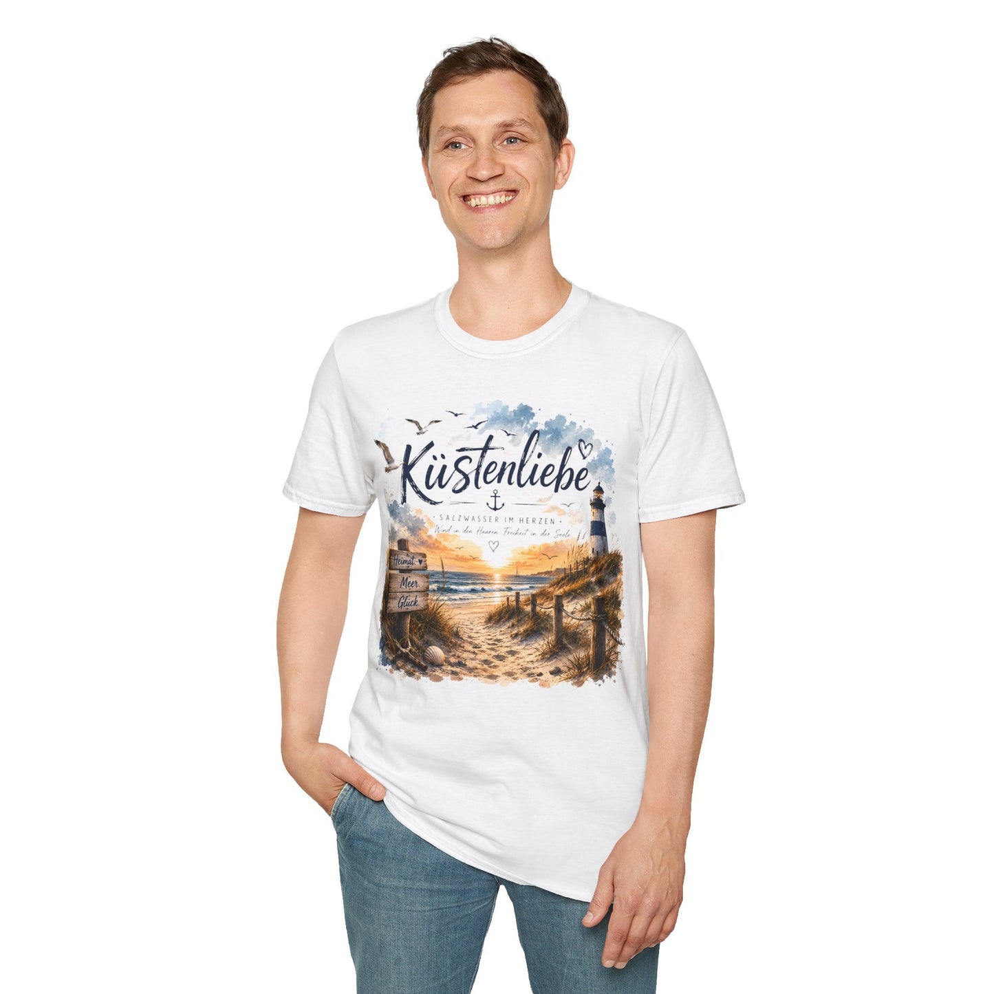 Küstenliebe T-Shirt – Salzwasser im Herzen | Maritimes Strandshirt für Meer- und Küstenfans