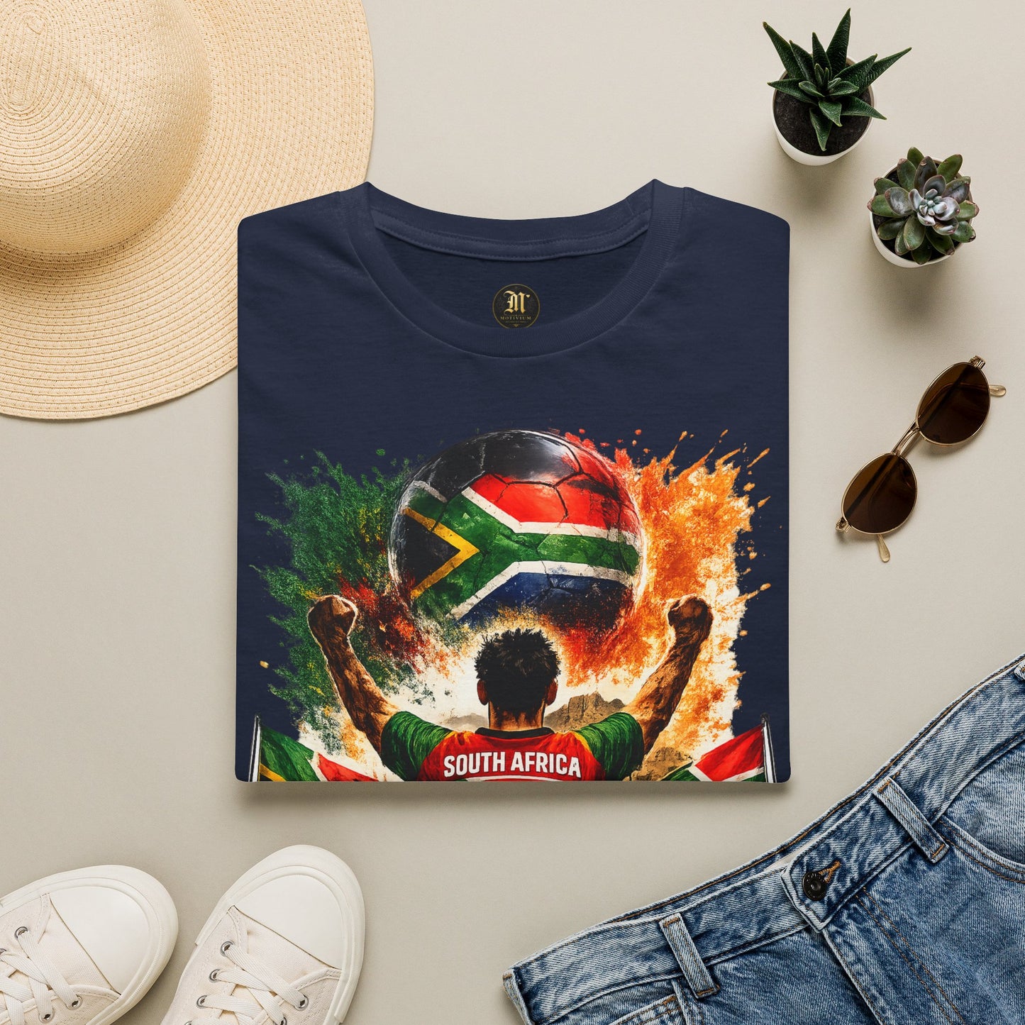 Südafrika Fußball Fan T-Shirt – Südafrika Flagge Supporter Design | Fußball Fanartikel | Geschenk für Fußballfans