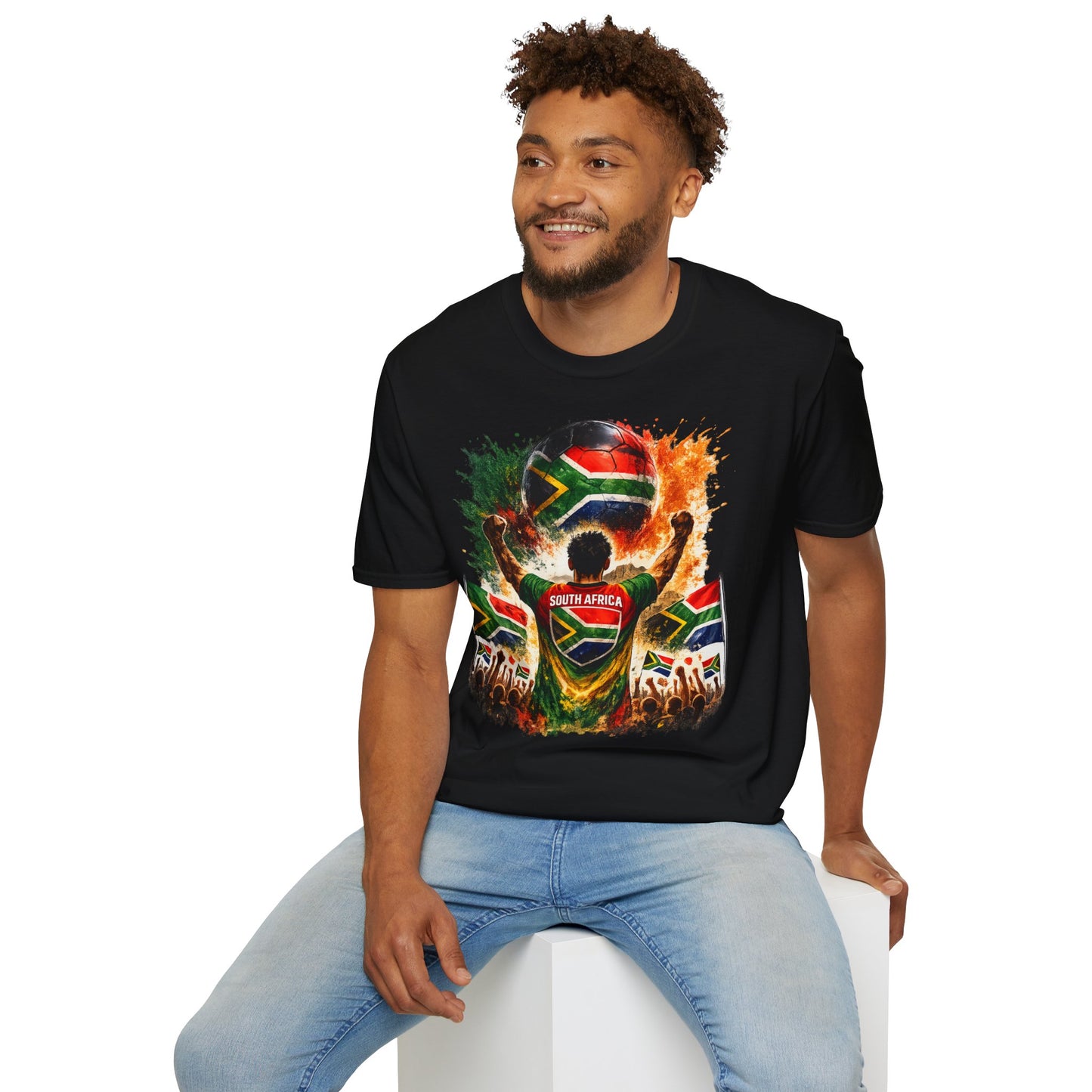 Südafrika Fußball Fan T-Shirt – Südafrika Flagge Supporter Design | Fußball Fanartikel | Geschenk für Fußballfans
