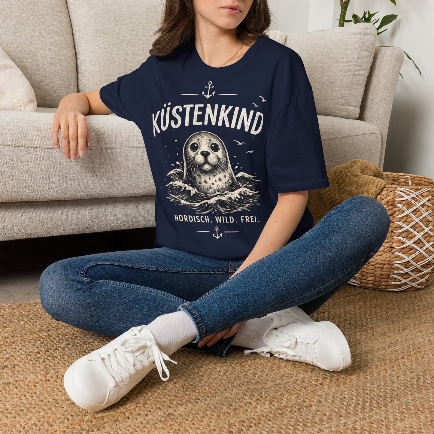 Küstenkind Robbe T-Shirt – Nordisch Wild Frei | Maritime Küstenliebe | Seal Ocean Beach Shirt | Nordsee Ostsee Geschenk