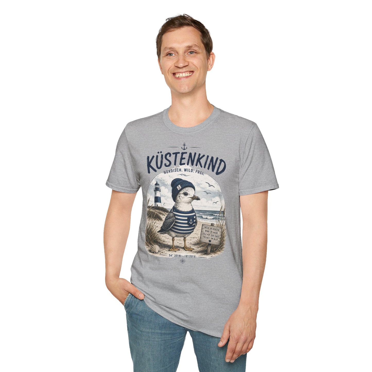 Küstenkind Möwe T-Shirt – Nordisch. Wild. Frei. | Maritimes Küstendesign für Nordsee- & Ostseefans